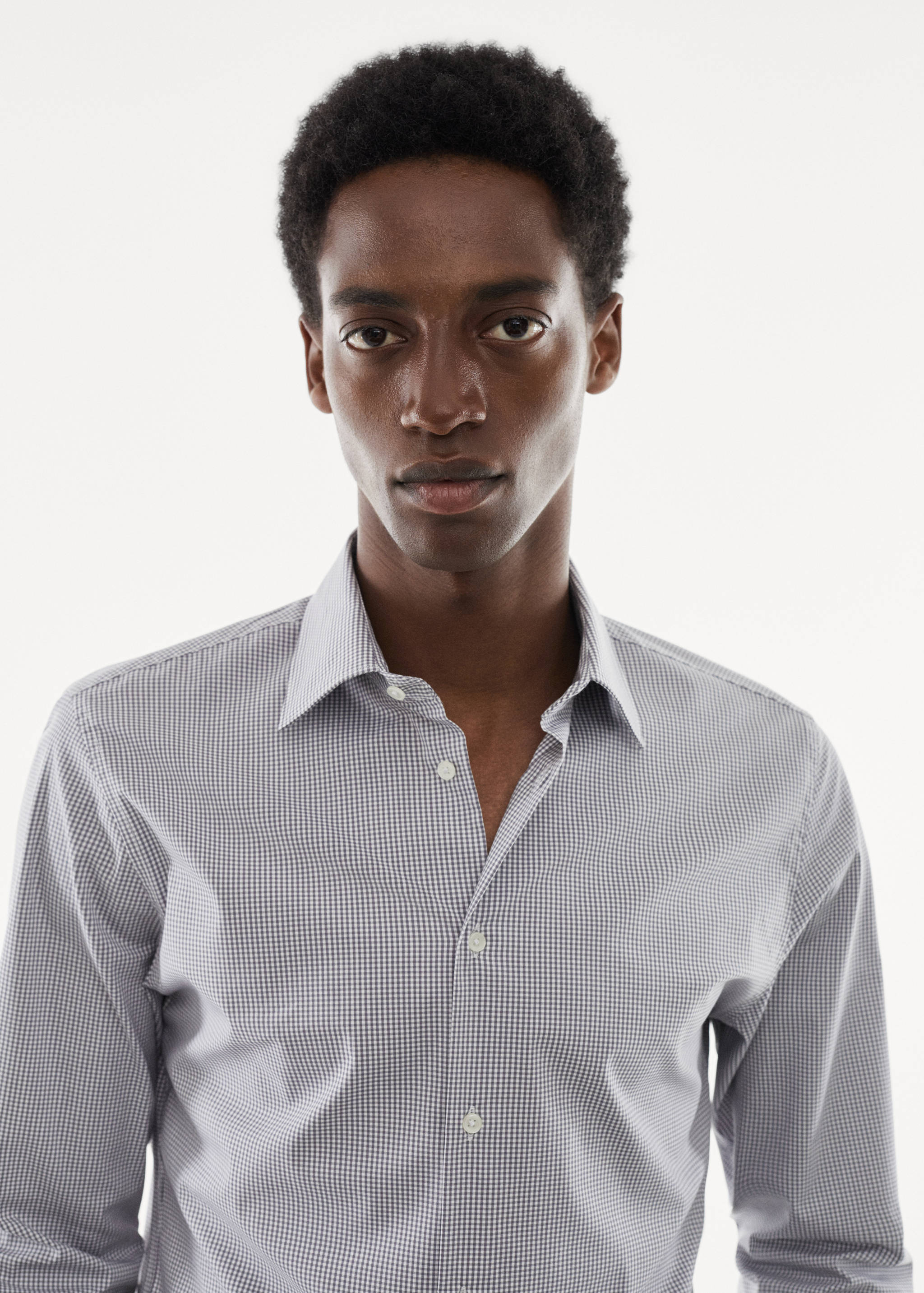 Chemise micro carreaux tissu stretch - Détail de l'article 1