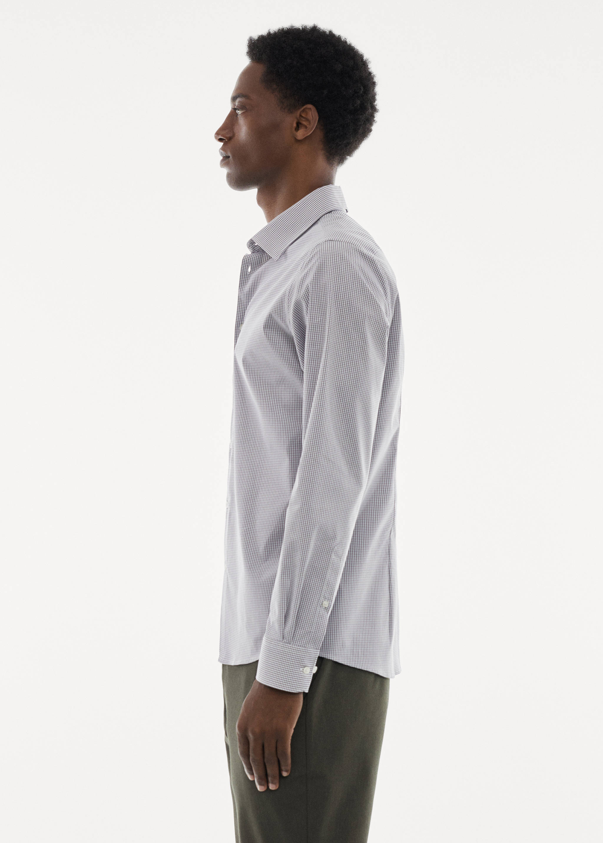 Chemise micro carreaux tissu stretch - Détail de l'article 2