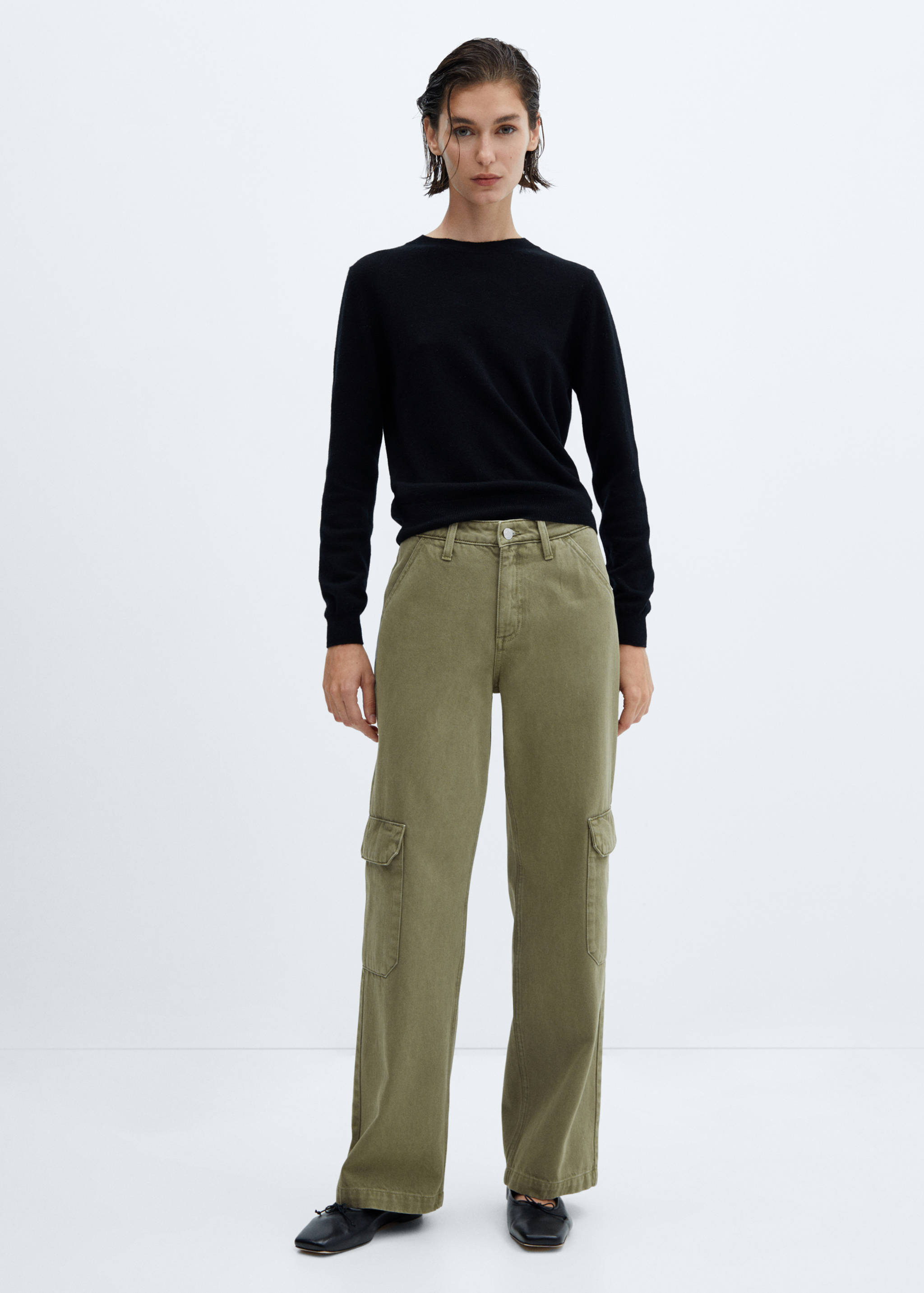 Wide leg cargo jeans - General plane