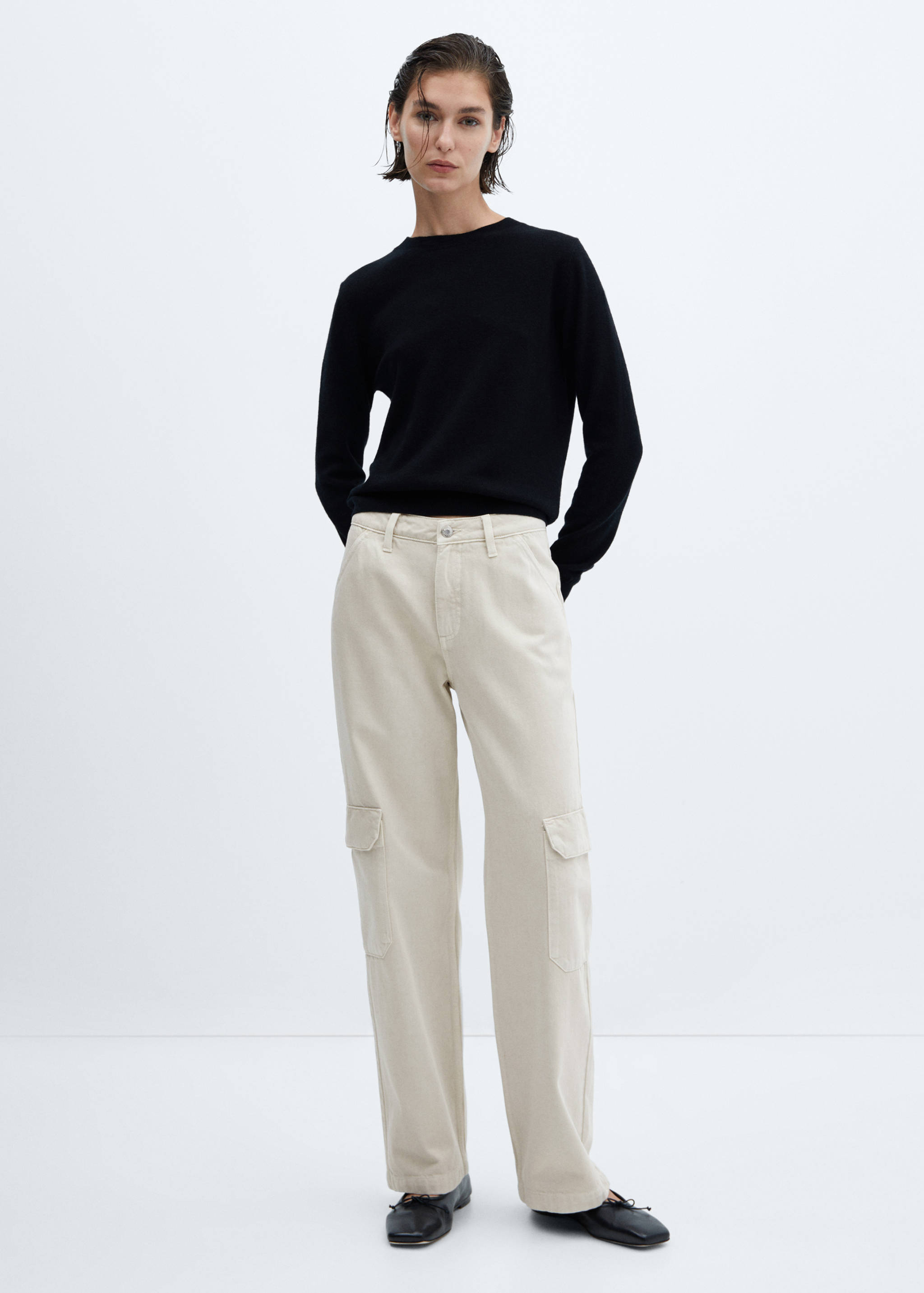 Wide leg cargo jeans - General plane