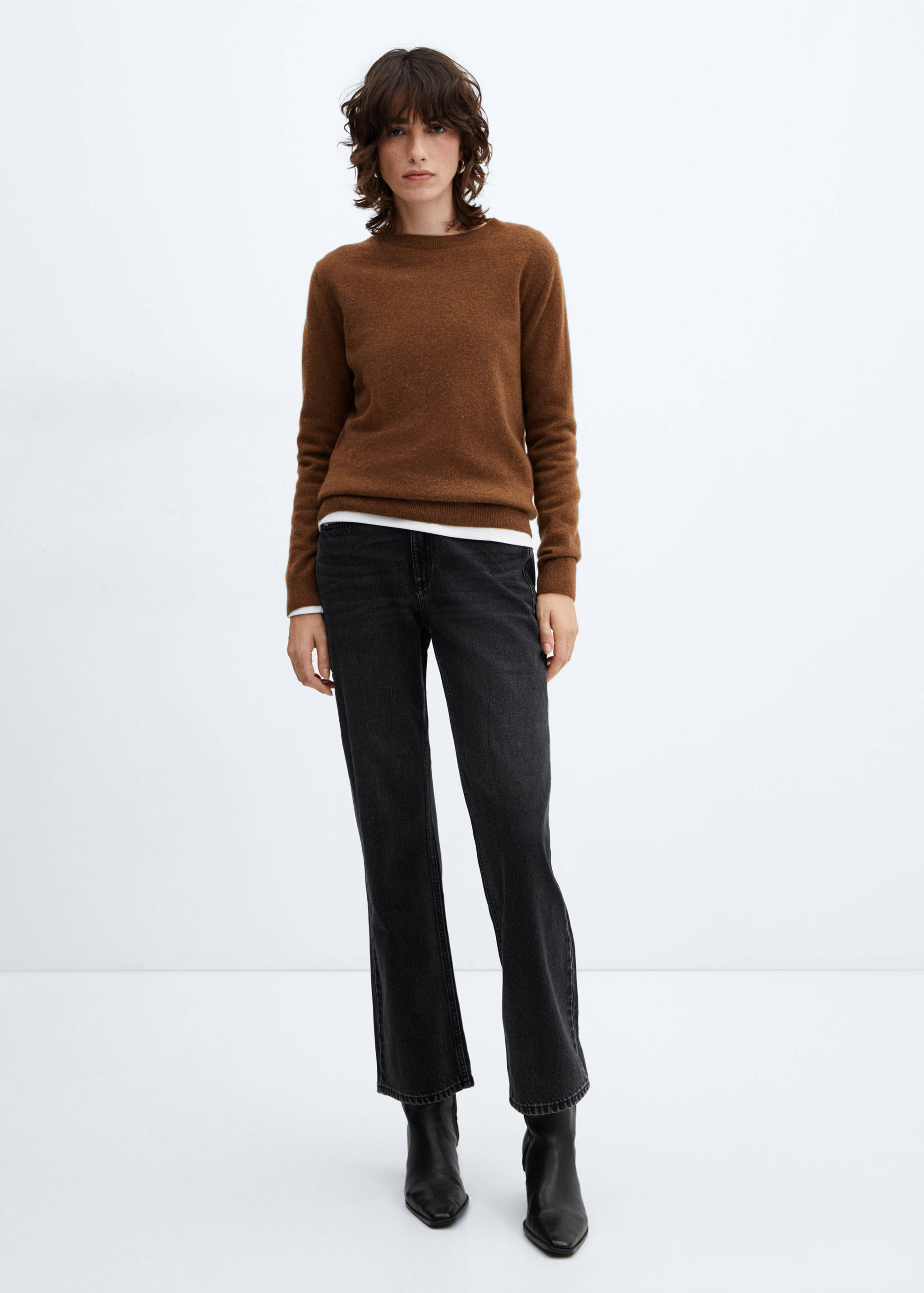 中腰直筒牛仔裤 - null