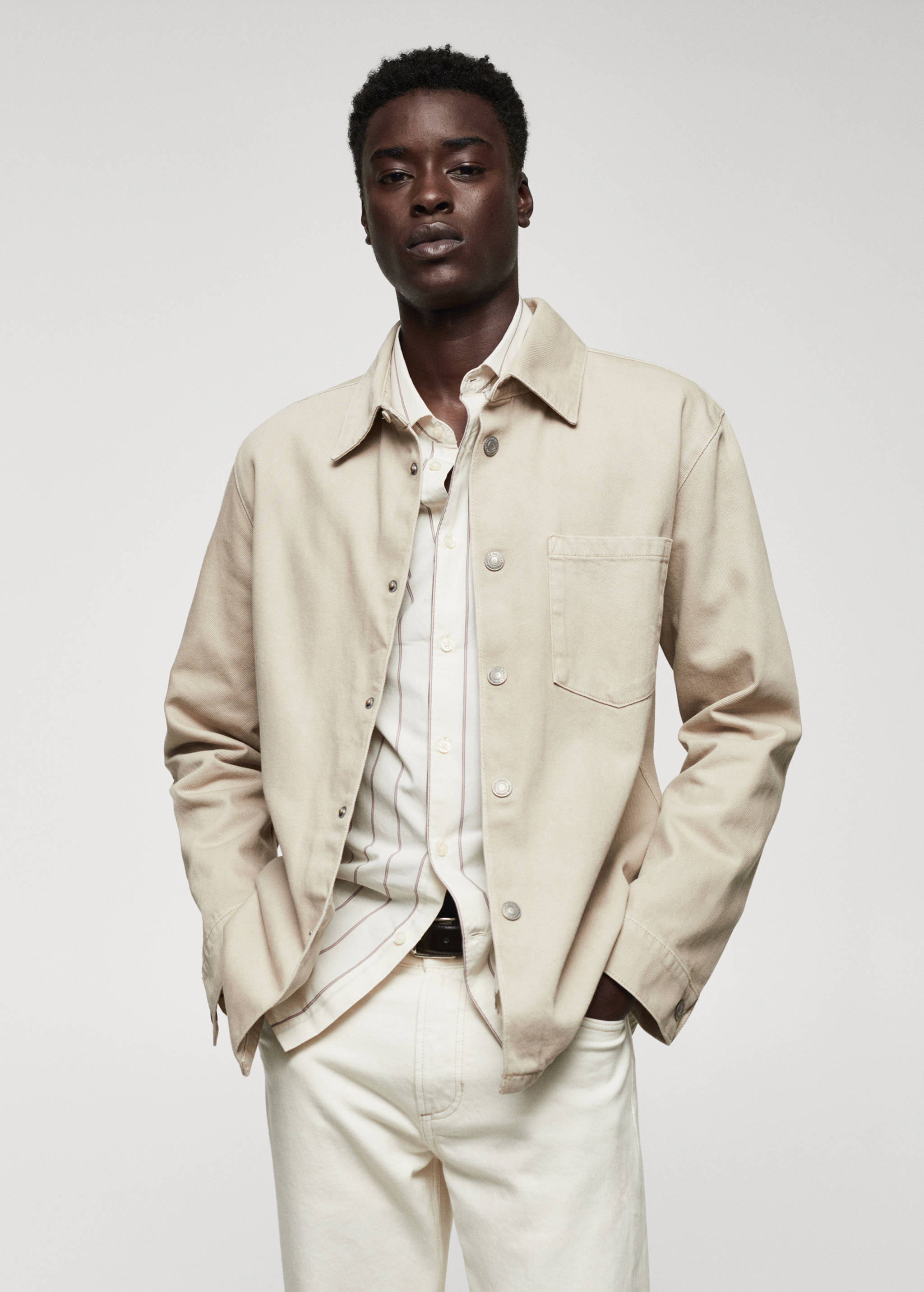 Pocket denim overshirt - Medium plane