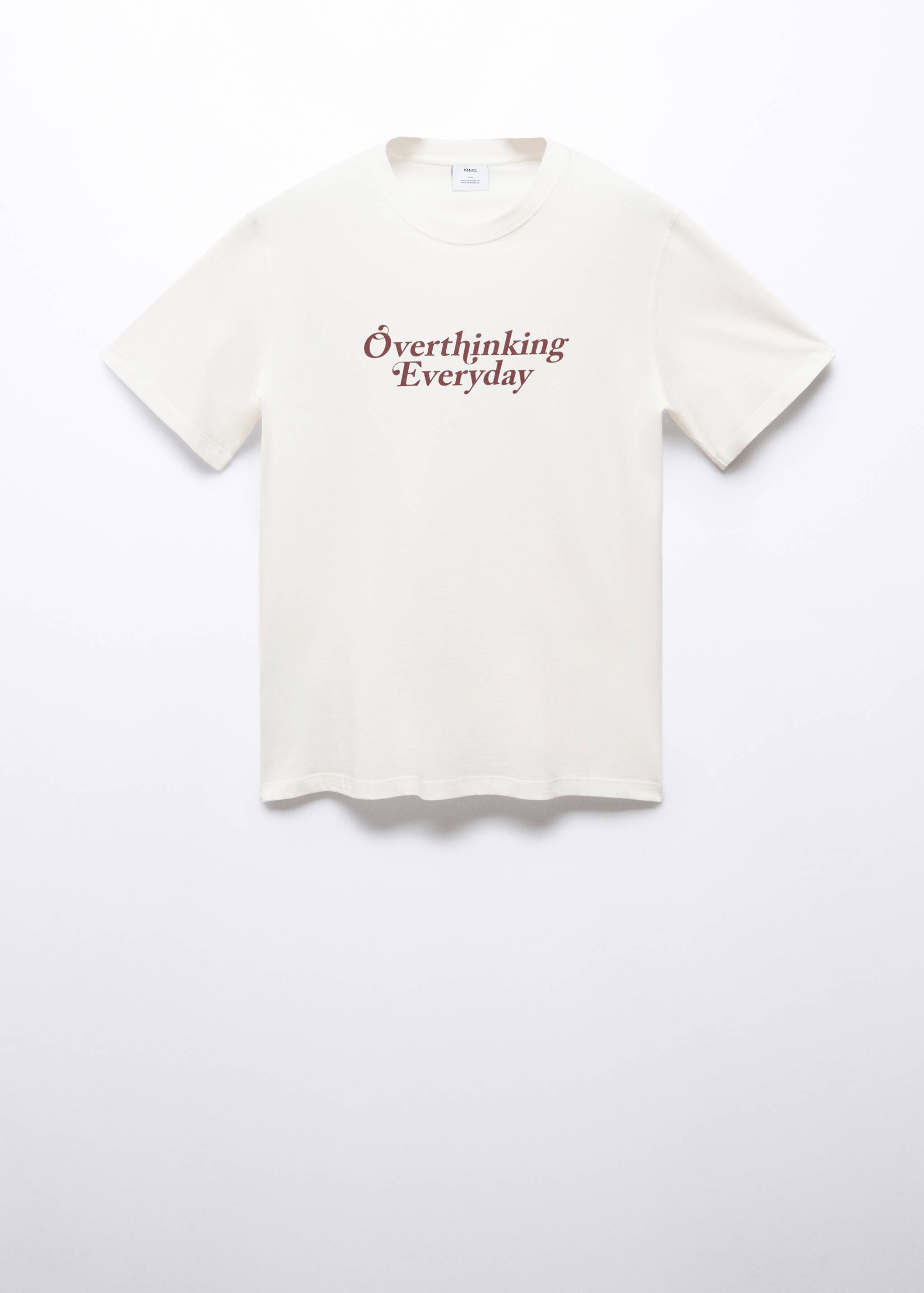 T-shirt de 100% algodão com estampado no peito - Artigo sem modelo