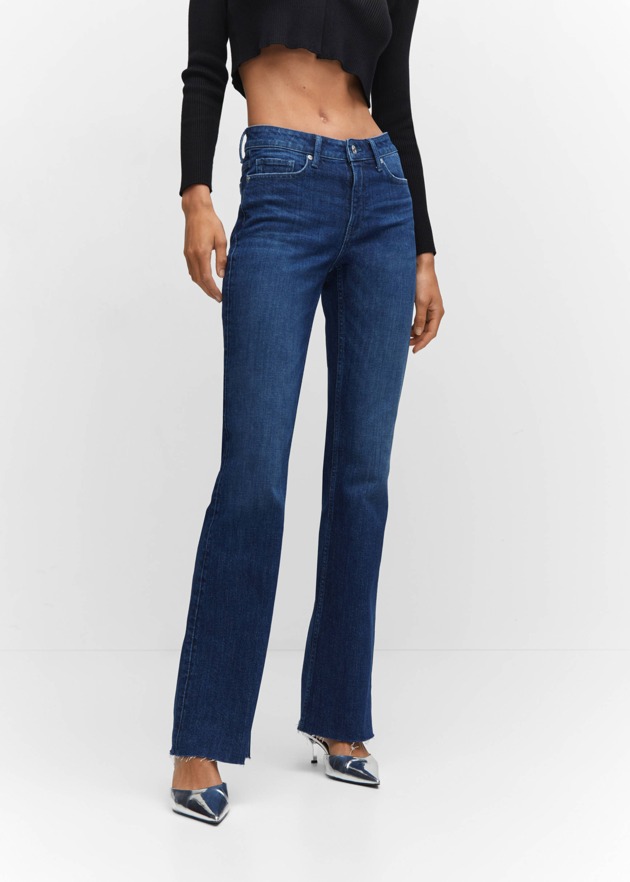 Medium-rise flared jeans - Medium plane