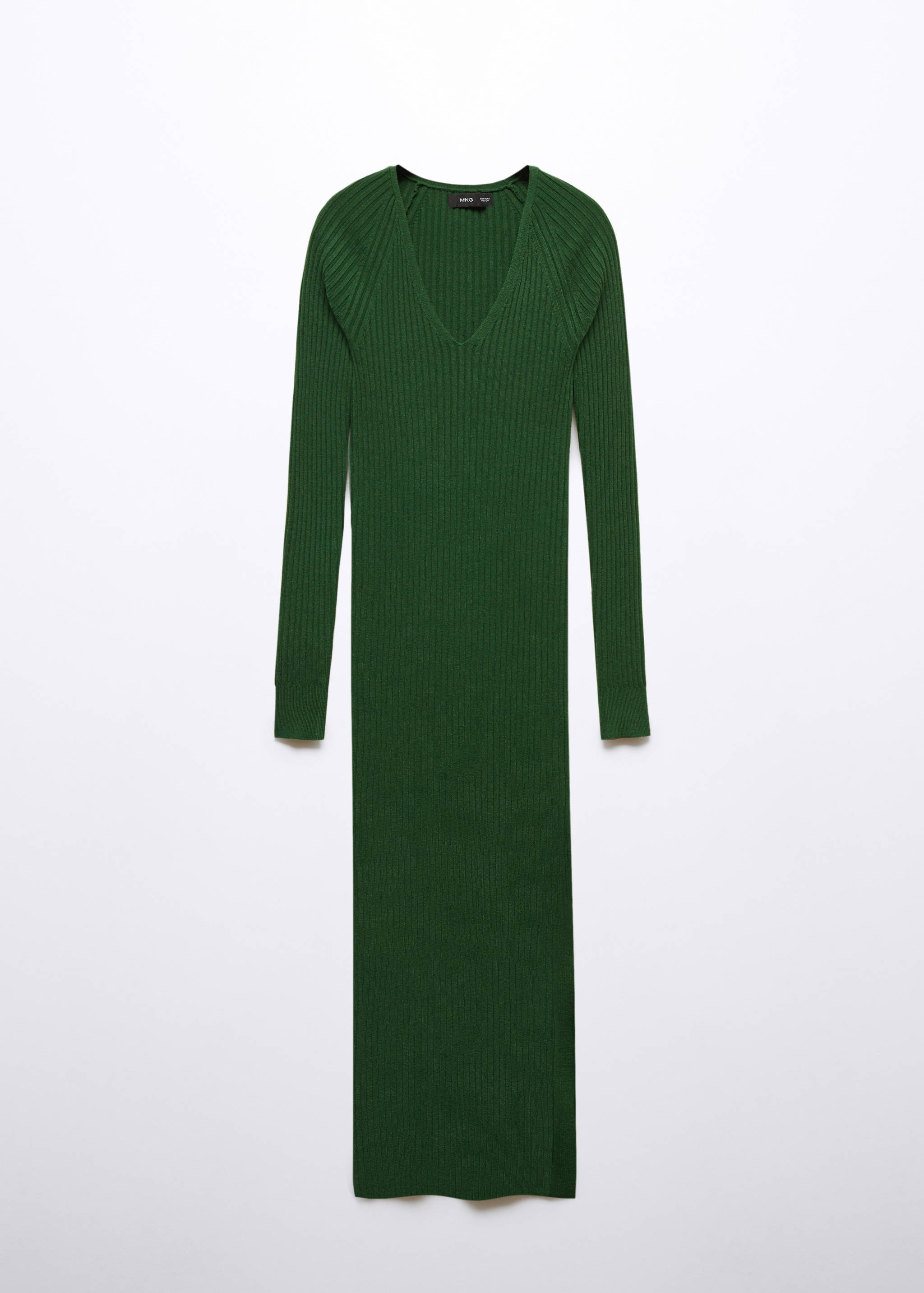 Robe maille côtelée col V - Article sans modèle