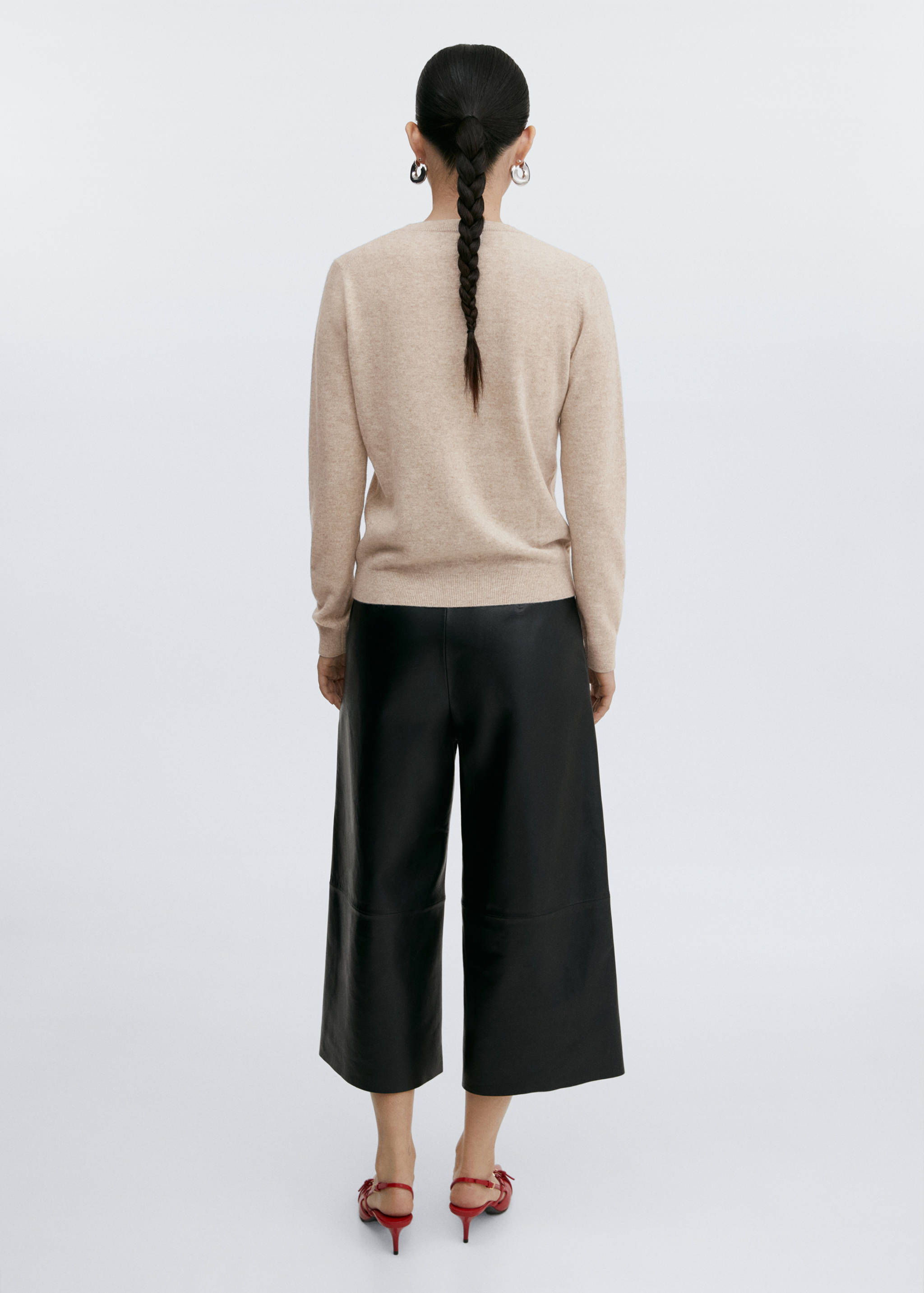 100%羊绒圆领毛衣 - null