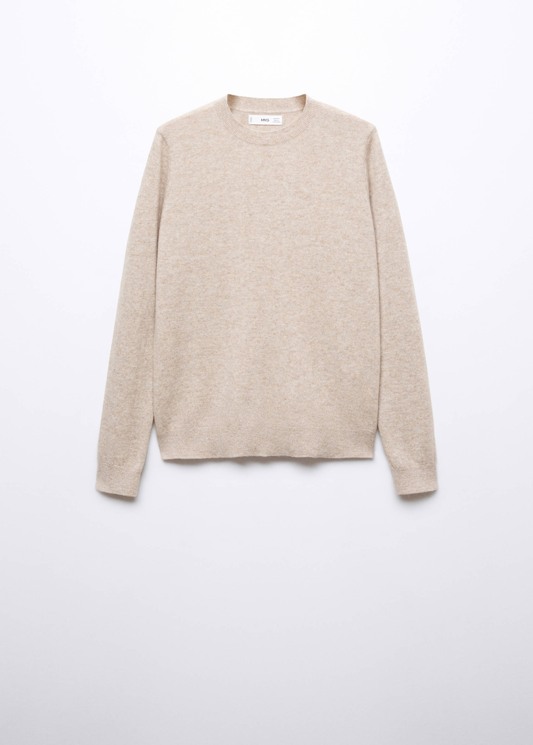 100%羊绒圆领毛衣 - null