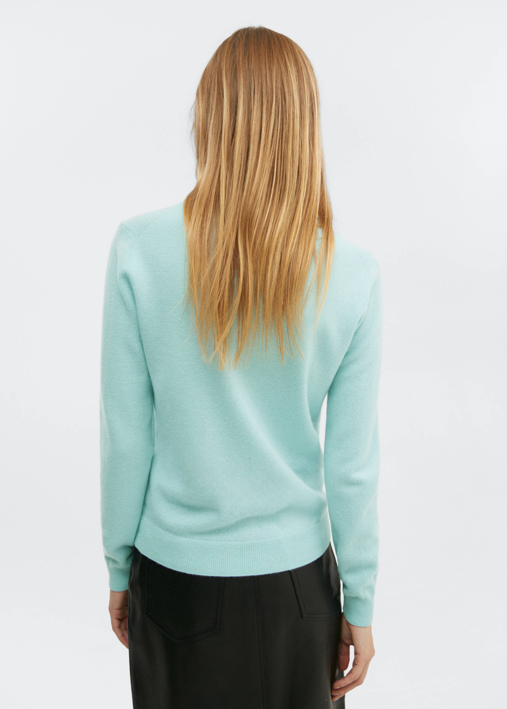 100%羊绒圆领毛衣 - null