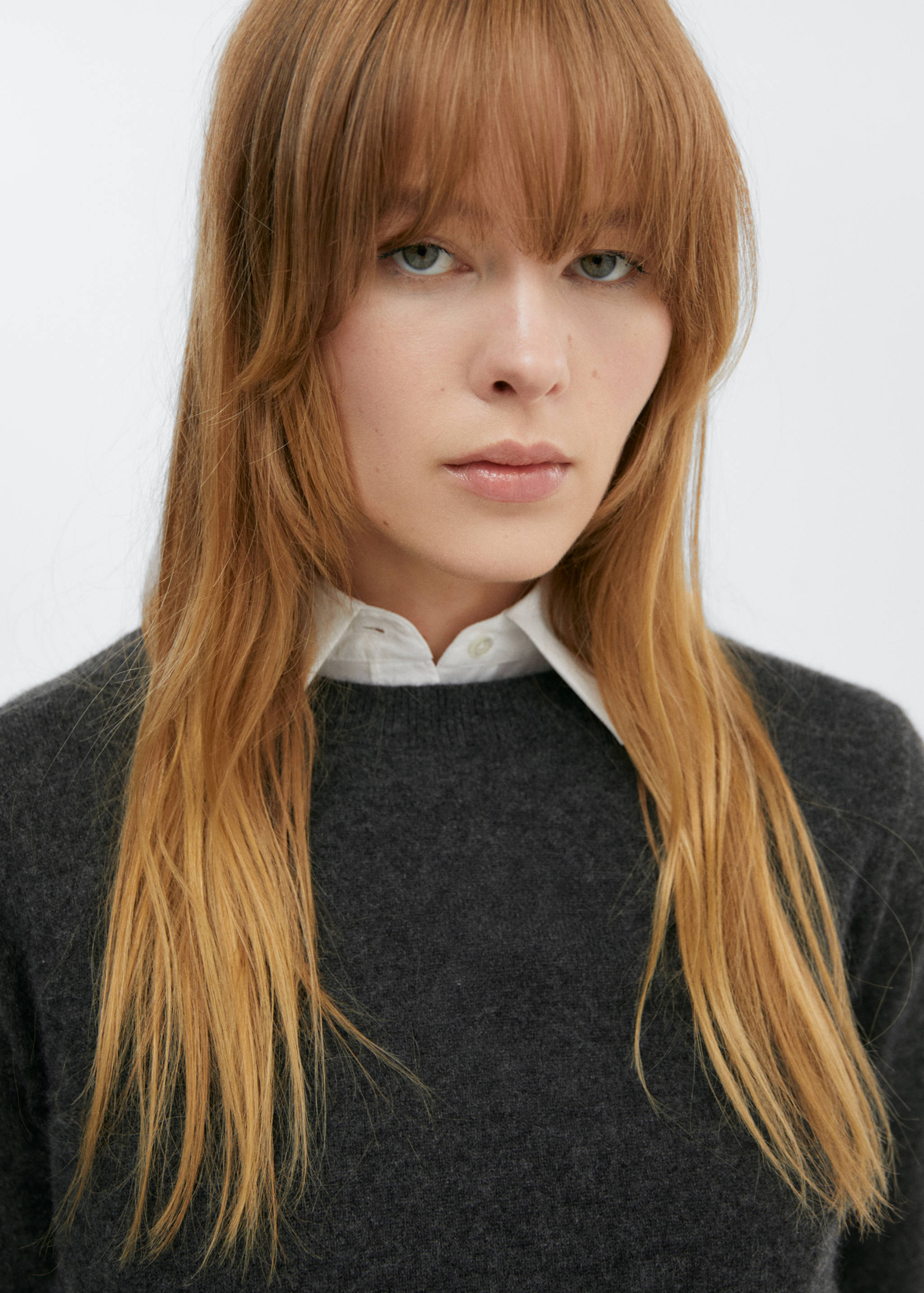 100%羊绒圆领毛衣 - null