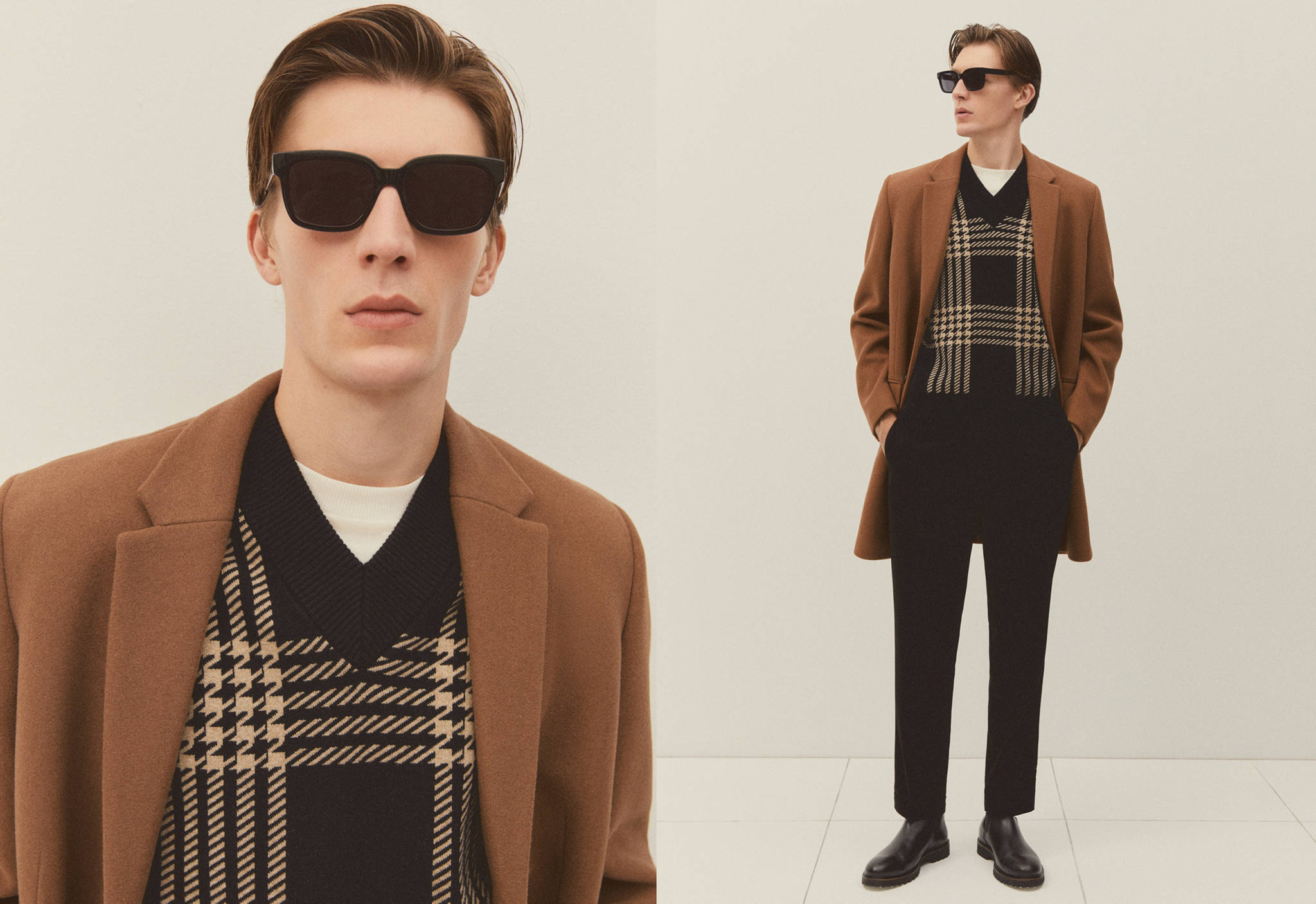 Long recycled wool coat - Panoramic plane