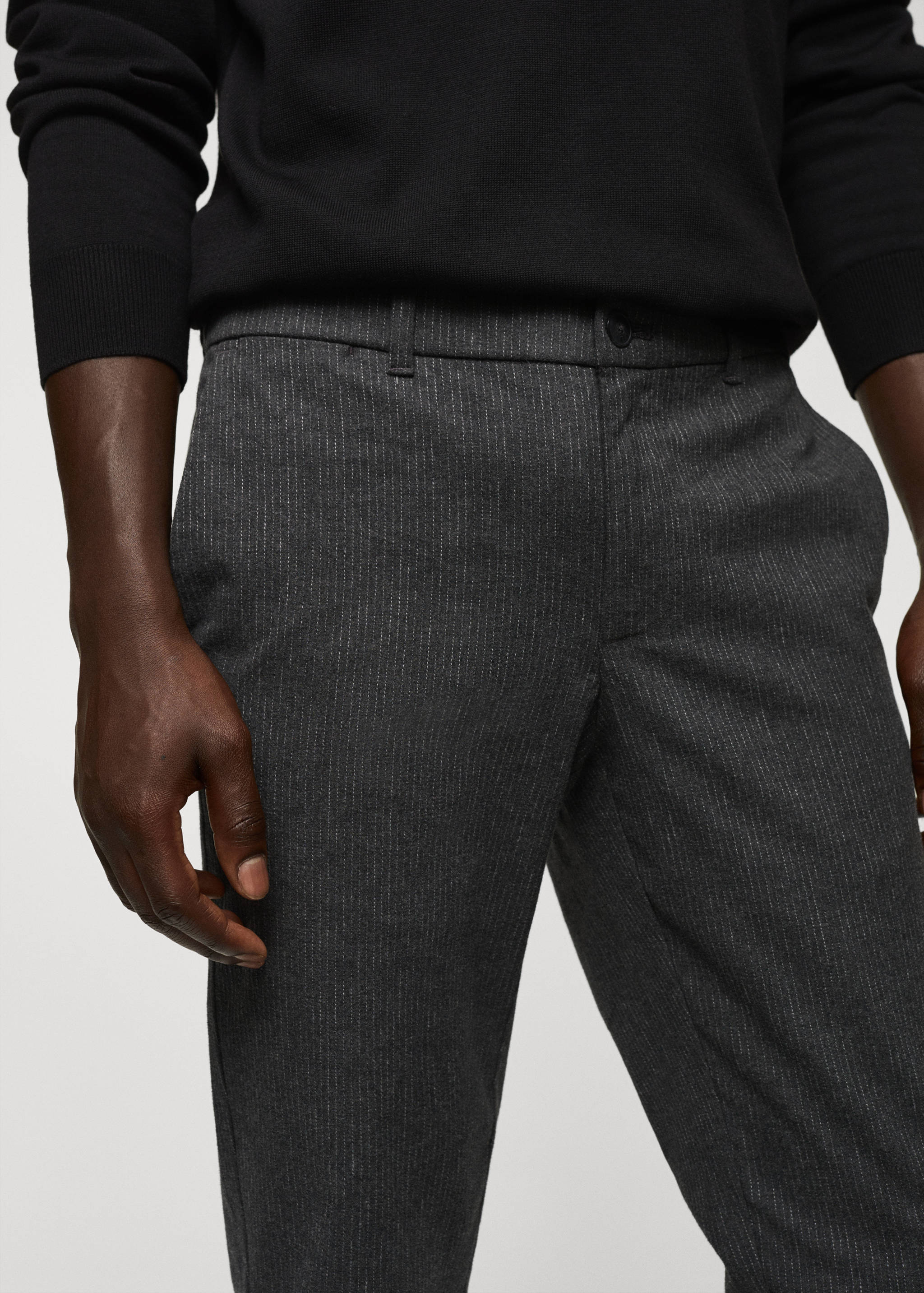Pantalon slim-fit coton carreaux - Détail de l'article 1