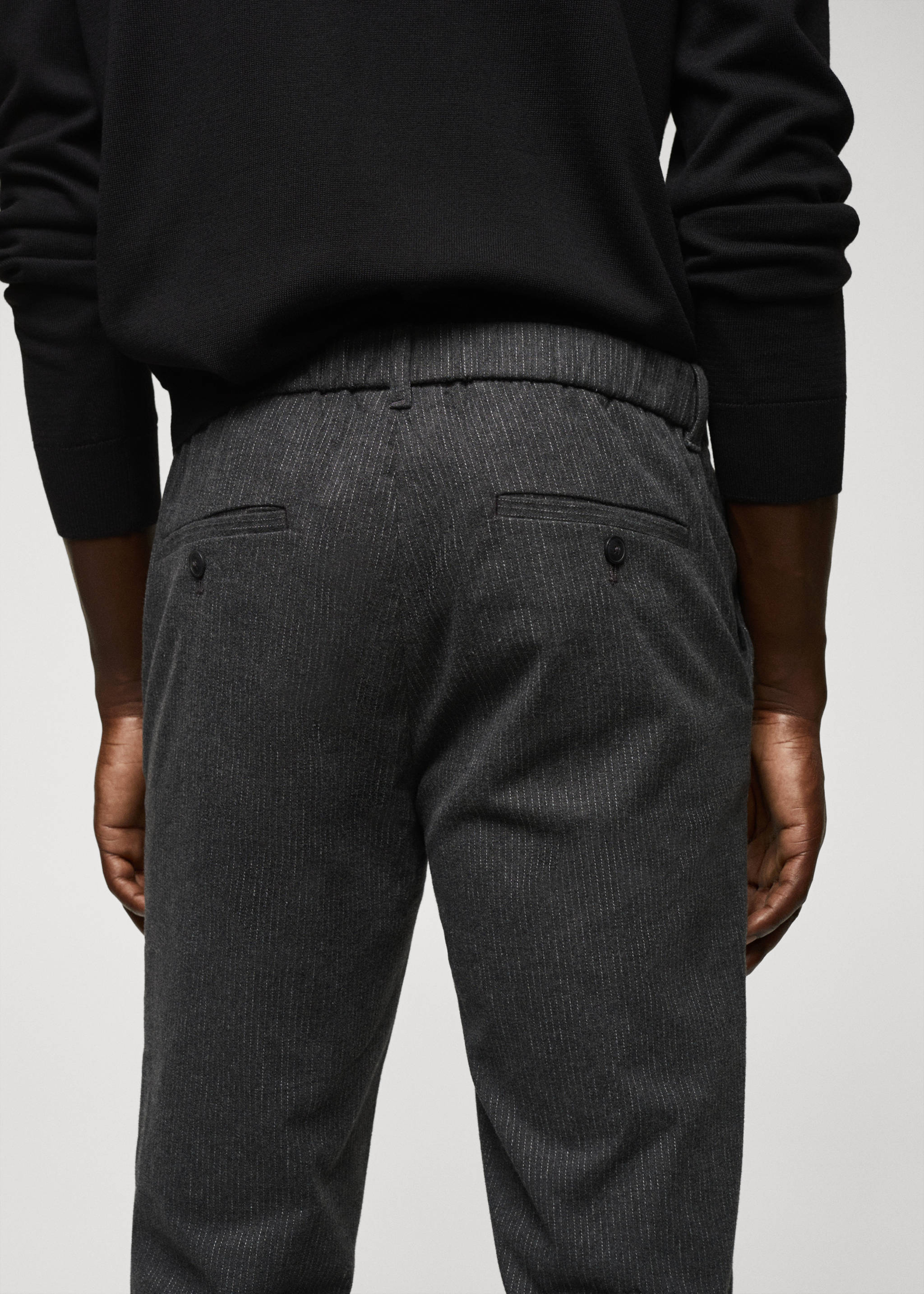 Pantalon slim-fit coton carreaux - Détail de l'article 4