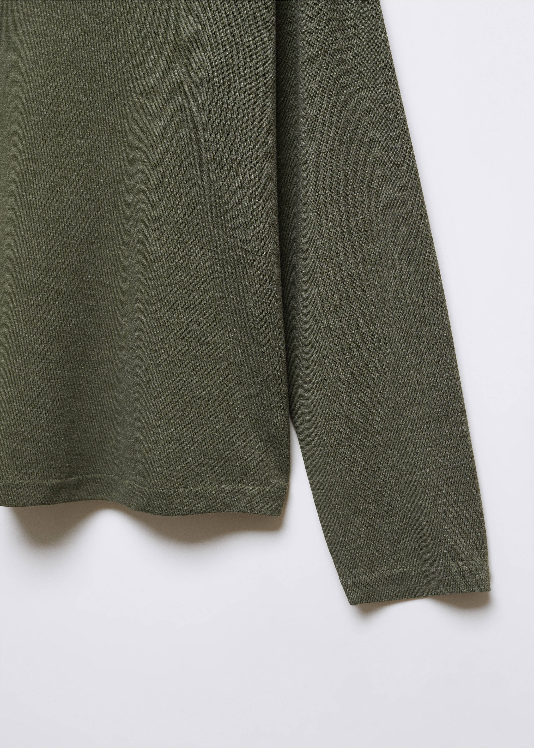 Long-sleeved V-neck T-shirt - Деталь изделия 8, Хаки. Ref: 57025956-00.