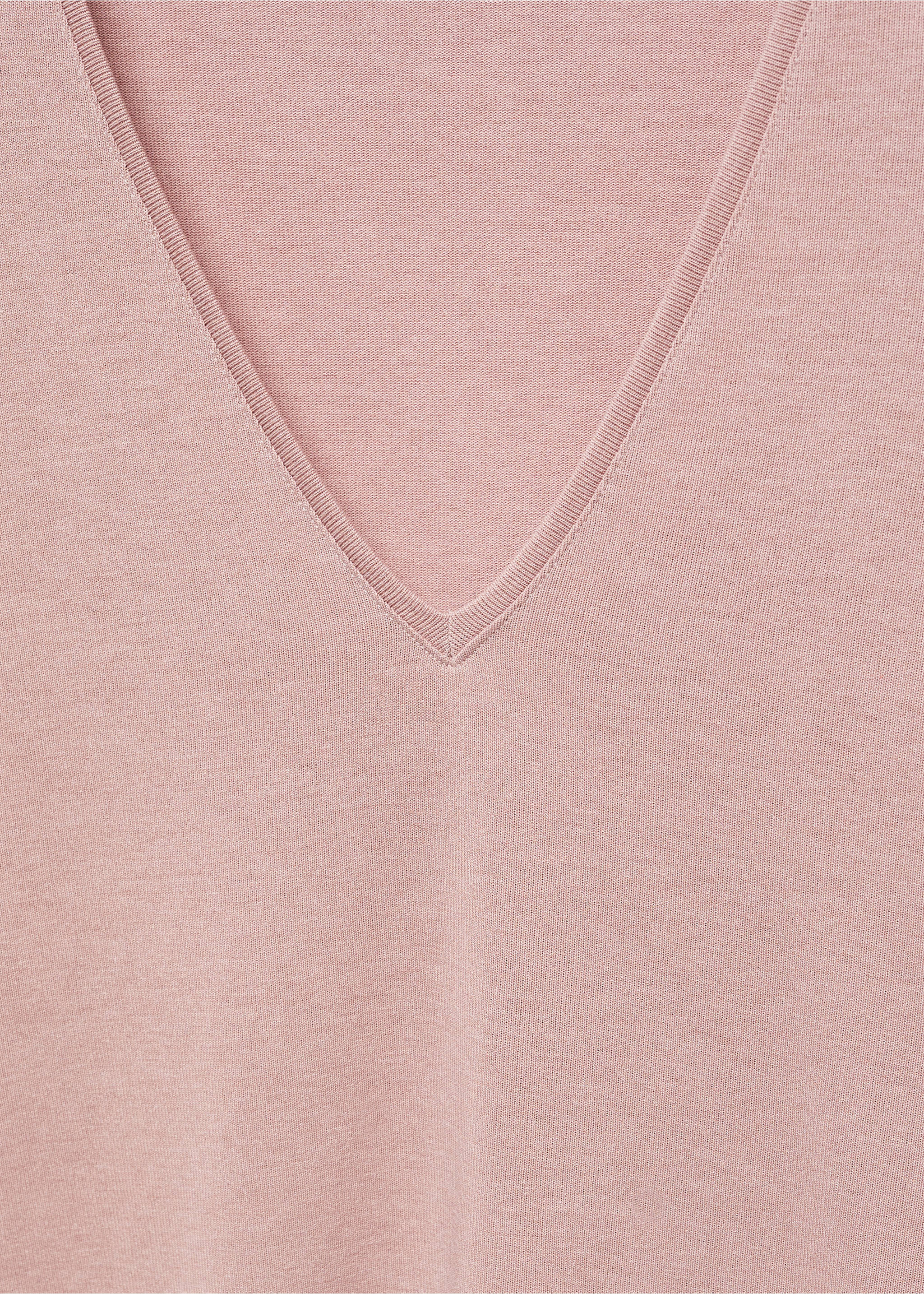 Long-sleeved V-neck T-shirt - Деталь изделия 8, Розовый. Ref: 57025956-00.