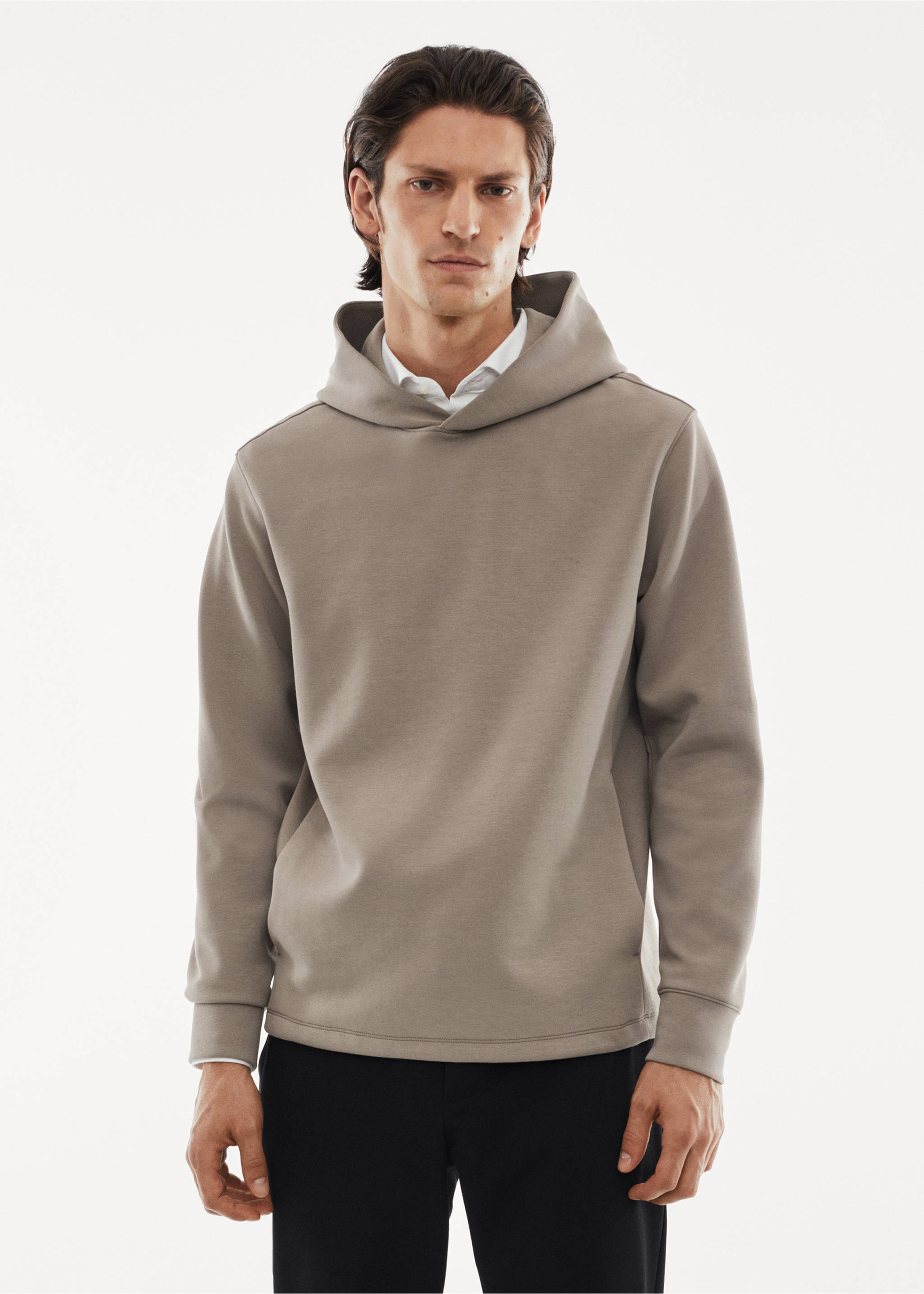 Sudadera capucha transpirable - Plano medio, Beige. Ref: 57025963-00.