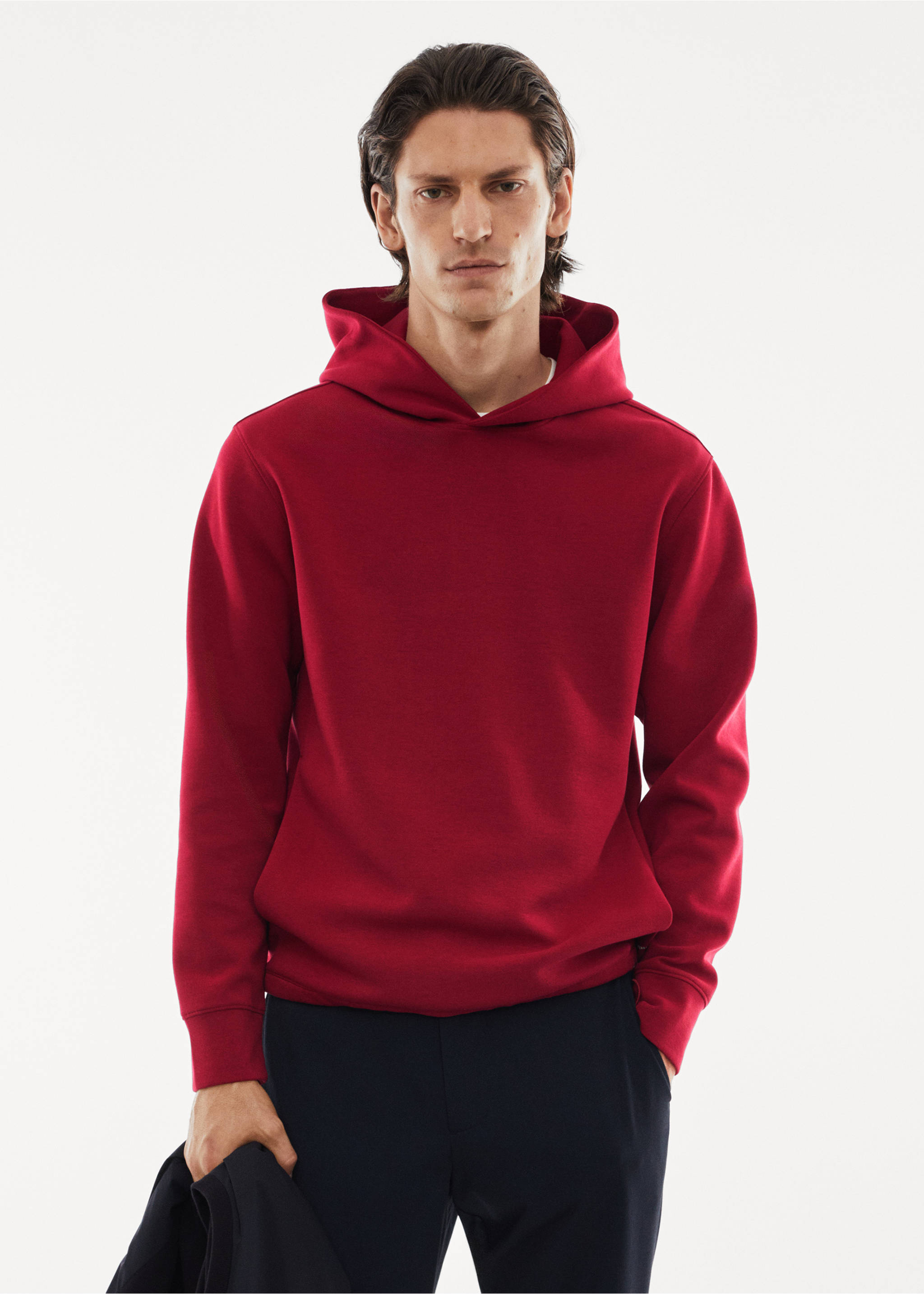 Sudadera capucha transpirable - Plano medio, Rojo. Ref: 57025963-00.