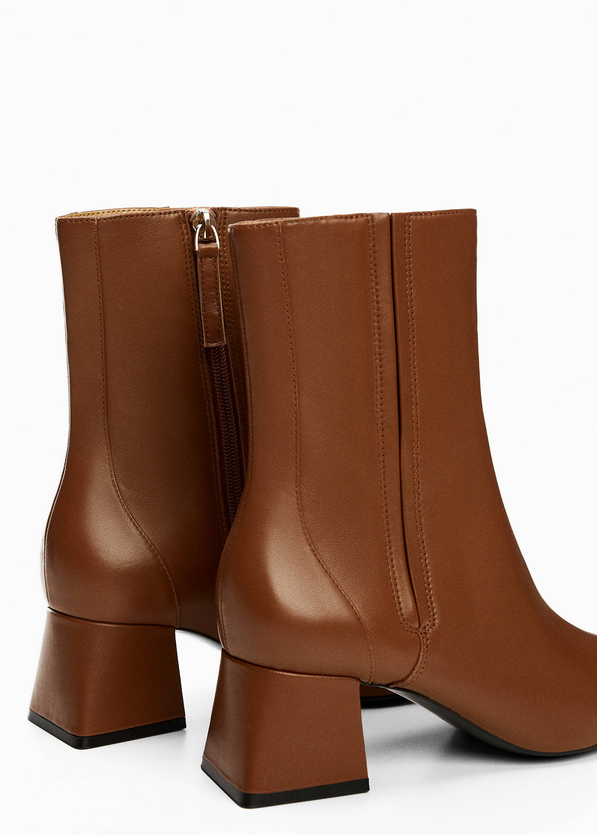 Bottines en cuir à talon métallisé - Détail de l'article 1