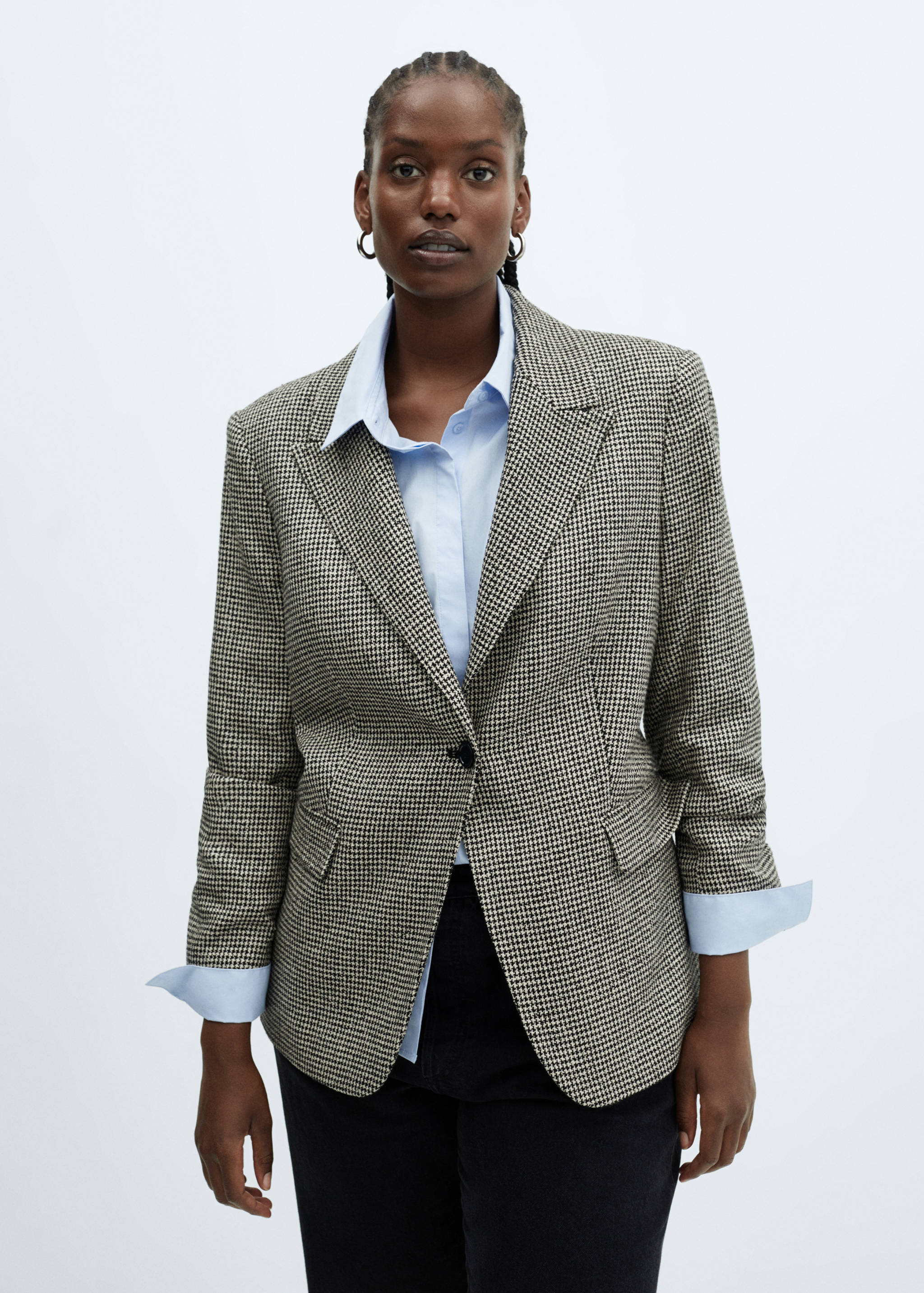 Пиджак в гусиную лапку с лацканами - Деталь изделия 3