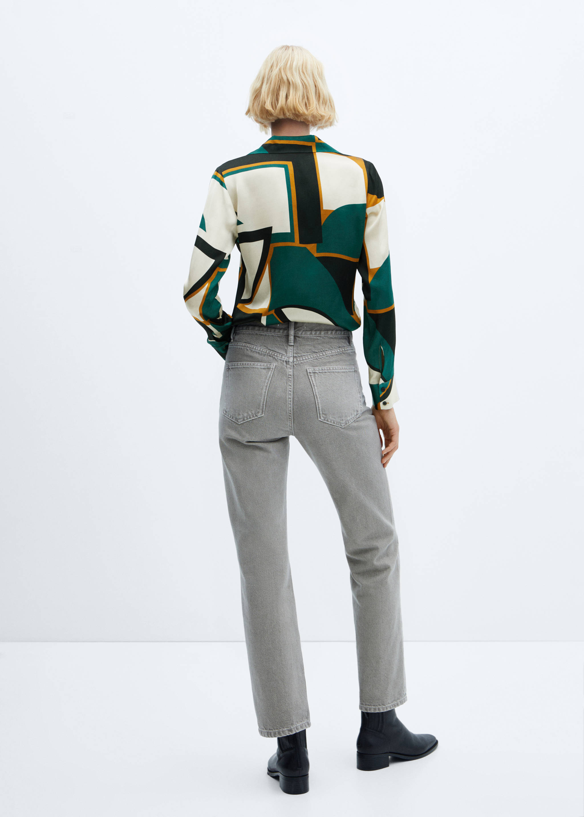 Chemise satinée en imprimé géométrique - Verso de l’article