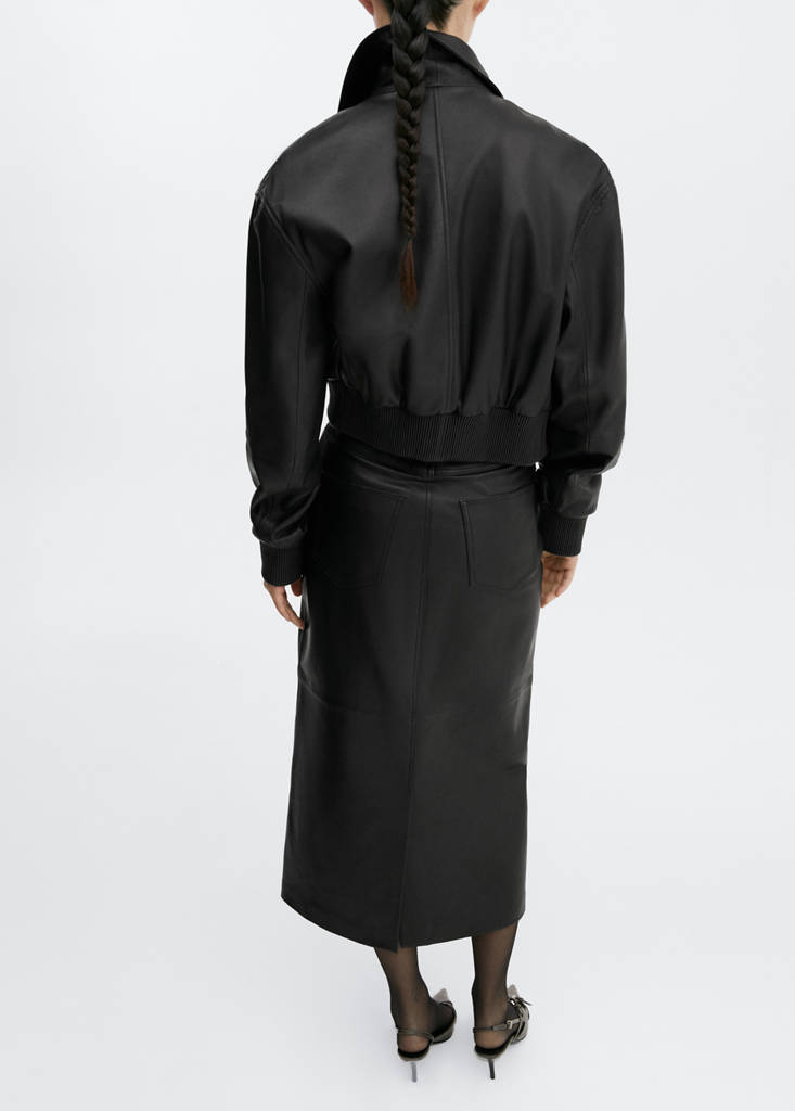 Leather pencil skirt — Black