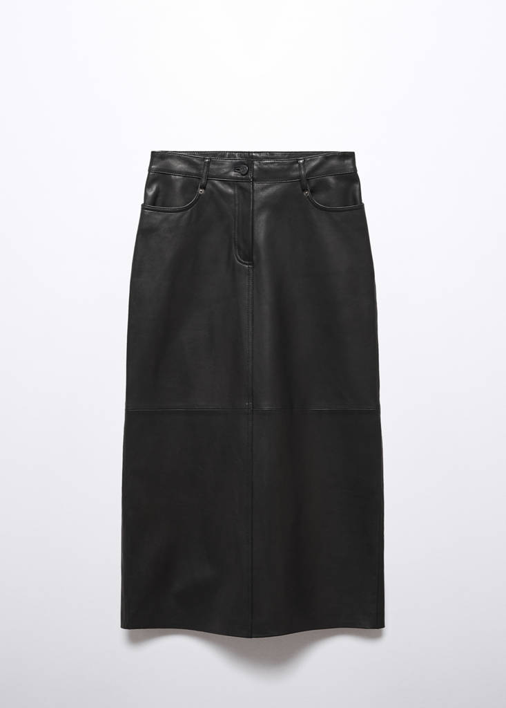 Leather pencil skirt — Black