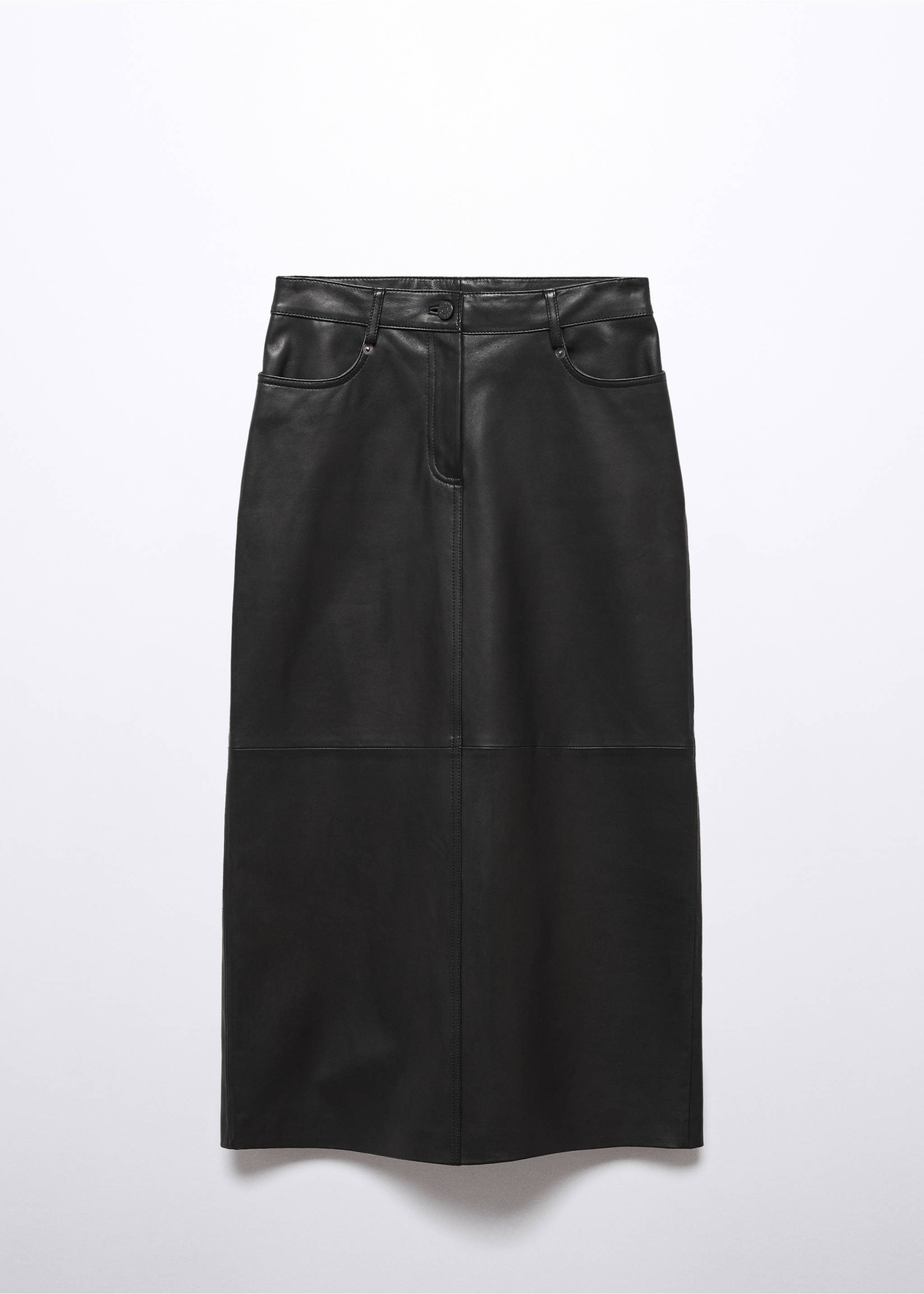 Leather pencil skirt - Article without model, Black. Ref: 57025986-00.
