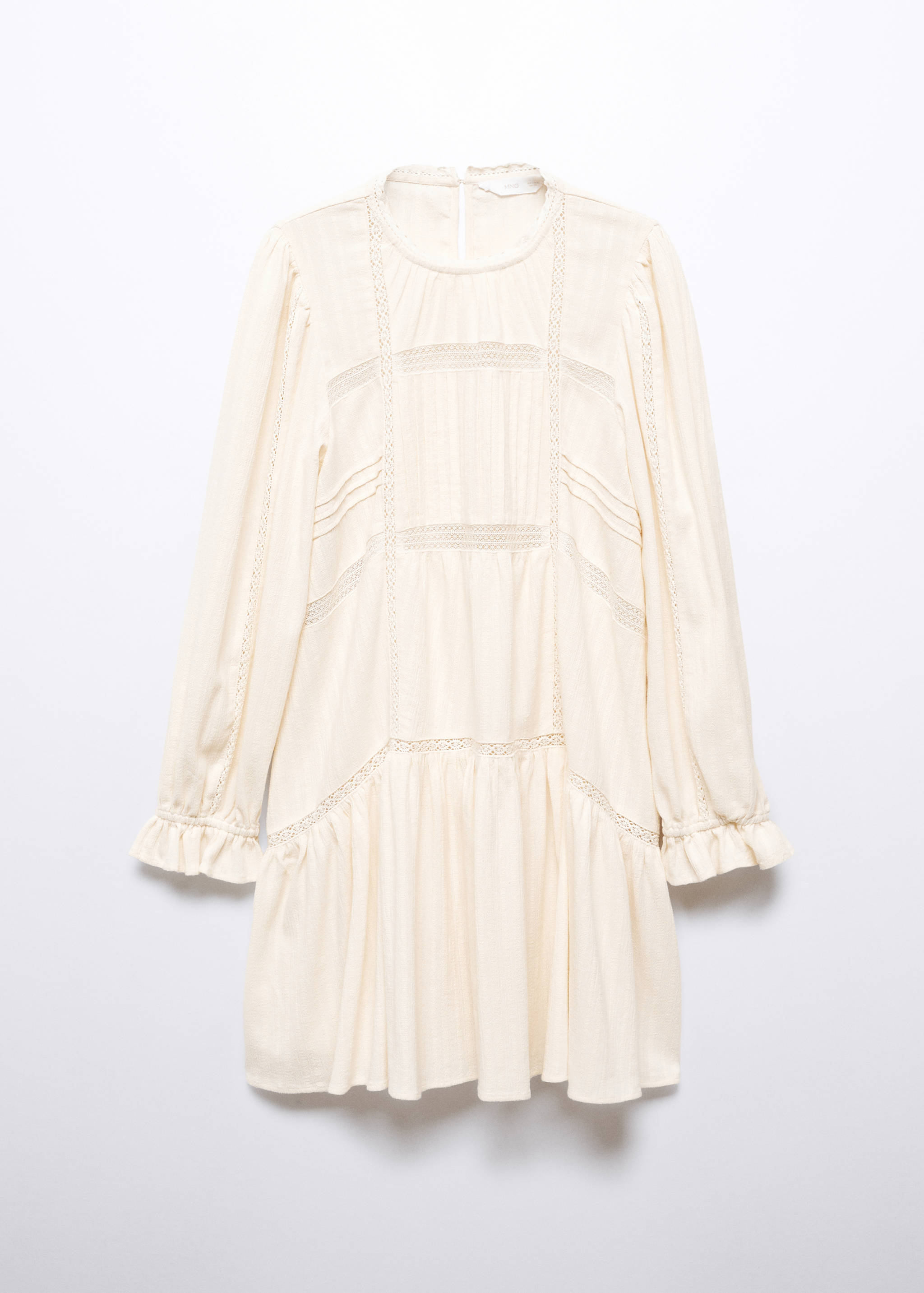 Puff-sleeved embroidered dress - Article without model