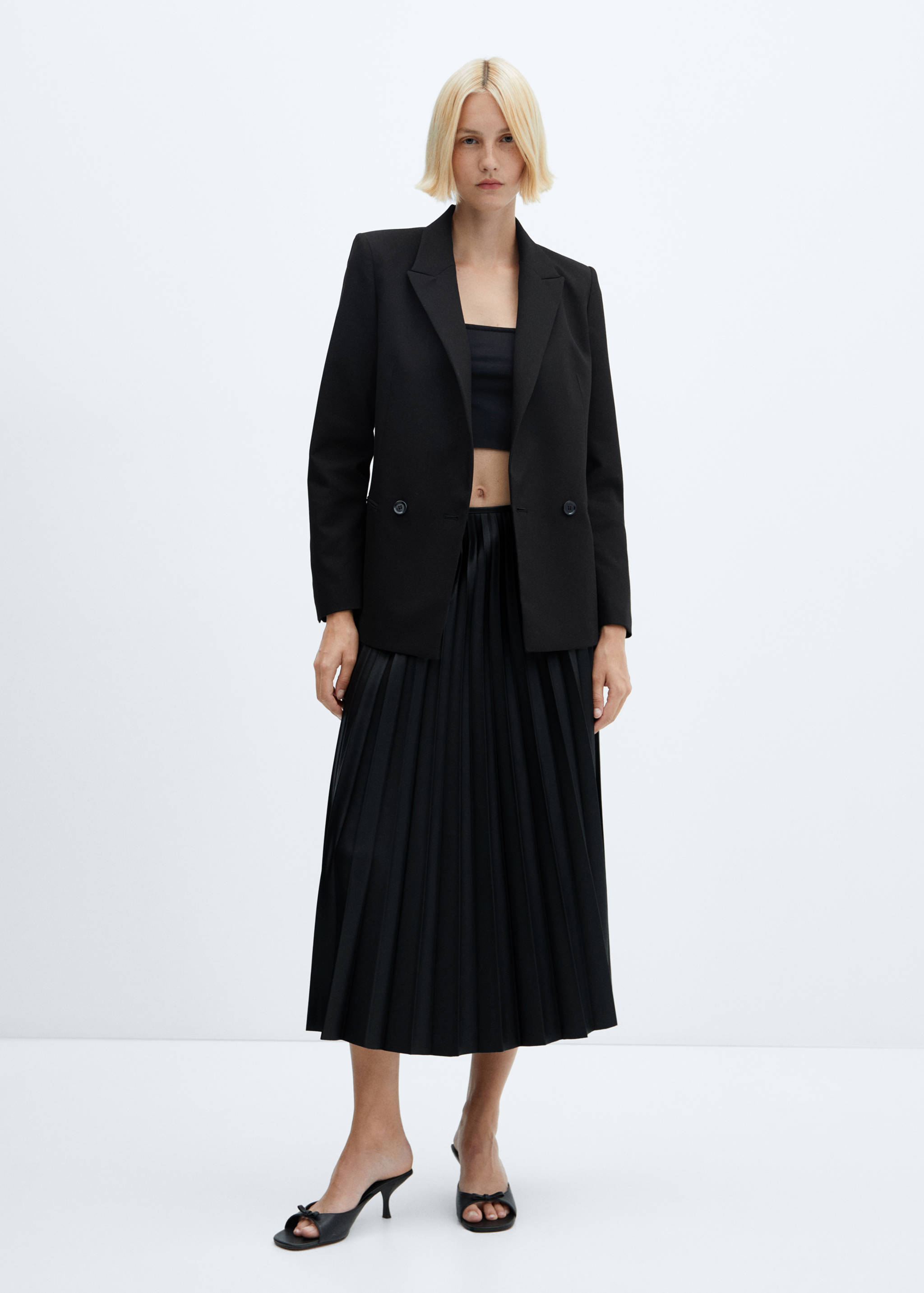 Faux-leather pleated skirt - General plane