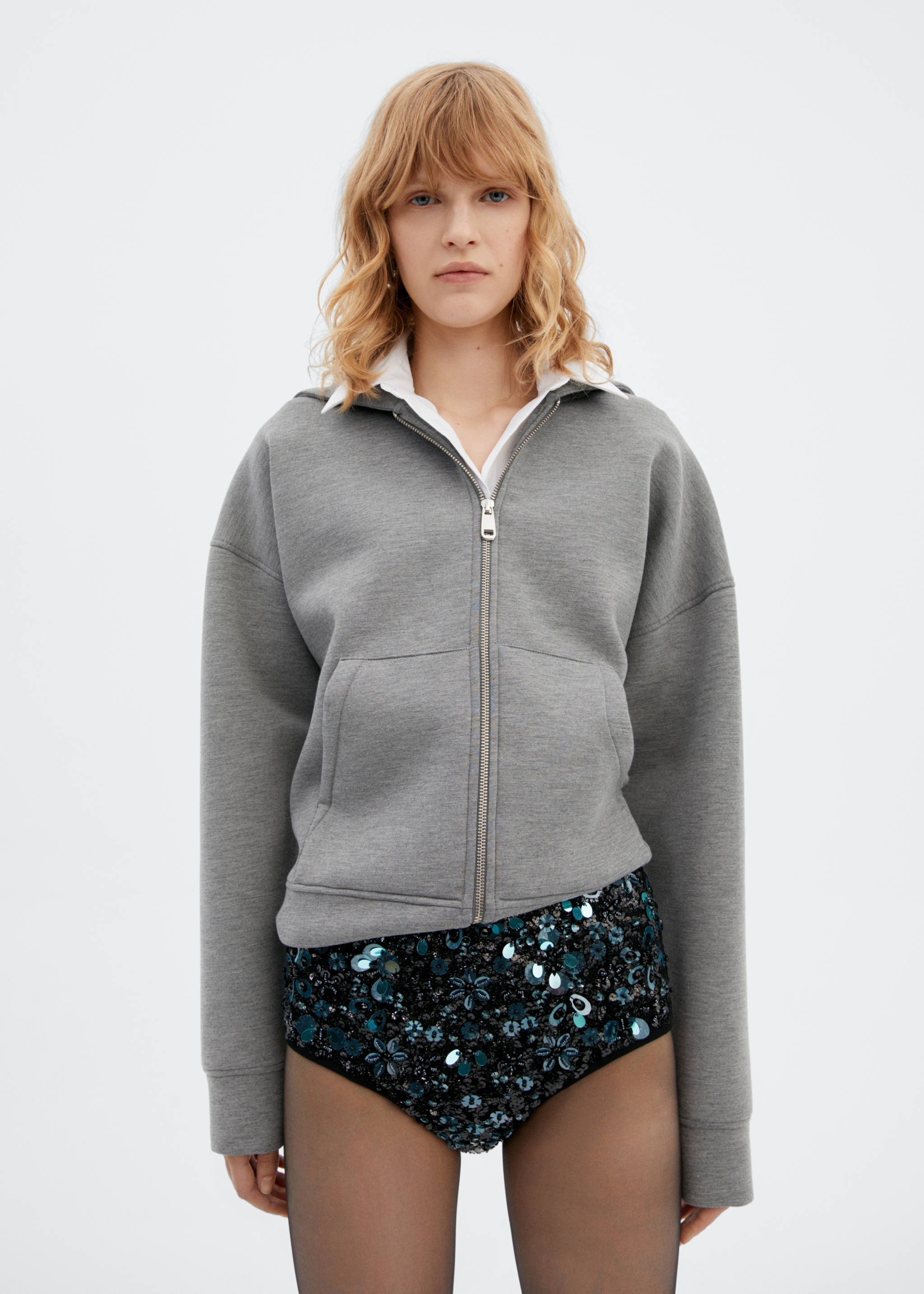 Beaded embroidered shorts - Medium plane