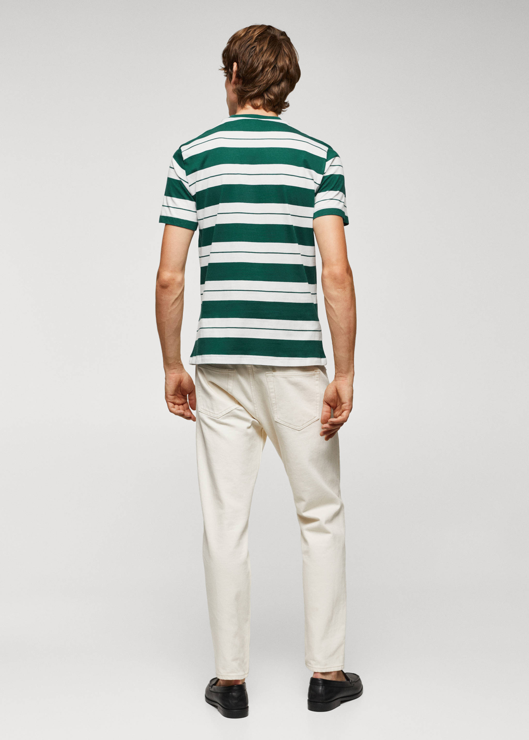 条纹100%棉质T恤 - null