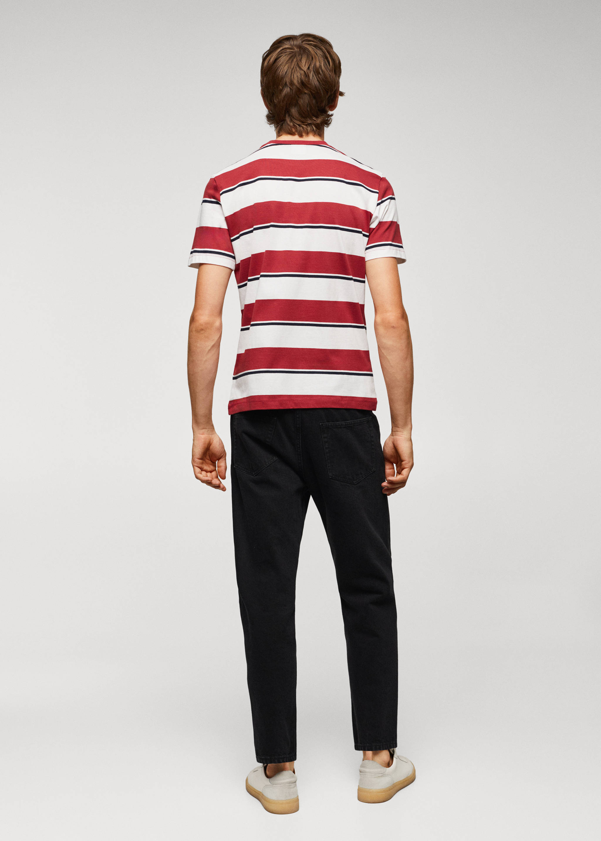 条纹100%棉质T恤 - null