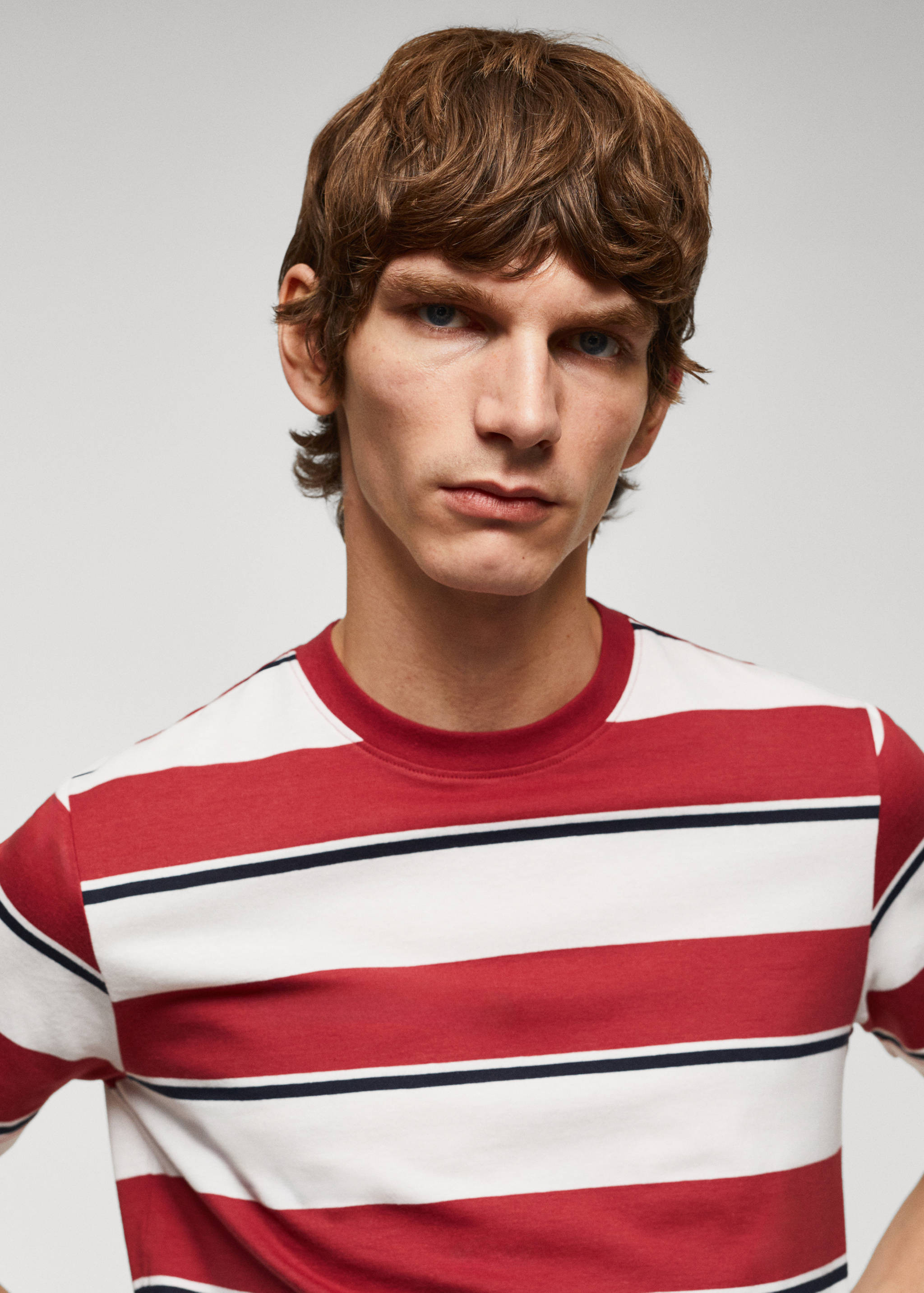 条纹100%棉质T恤 - null