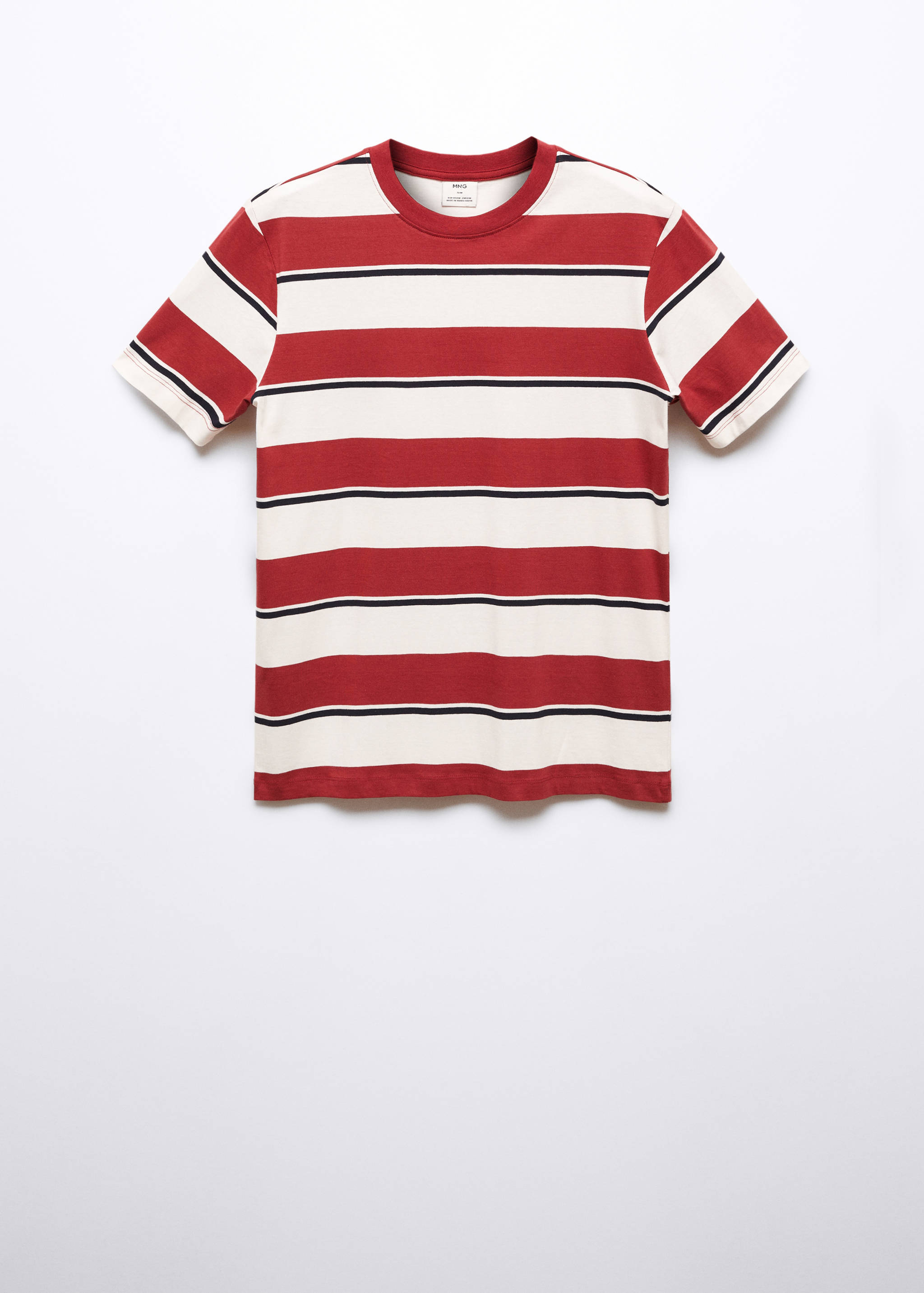 条纹100%棉质T恤 - null
