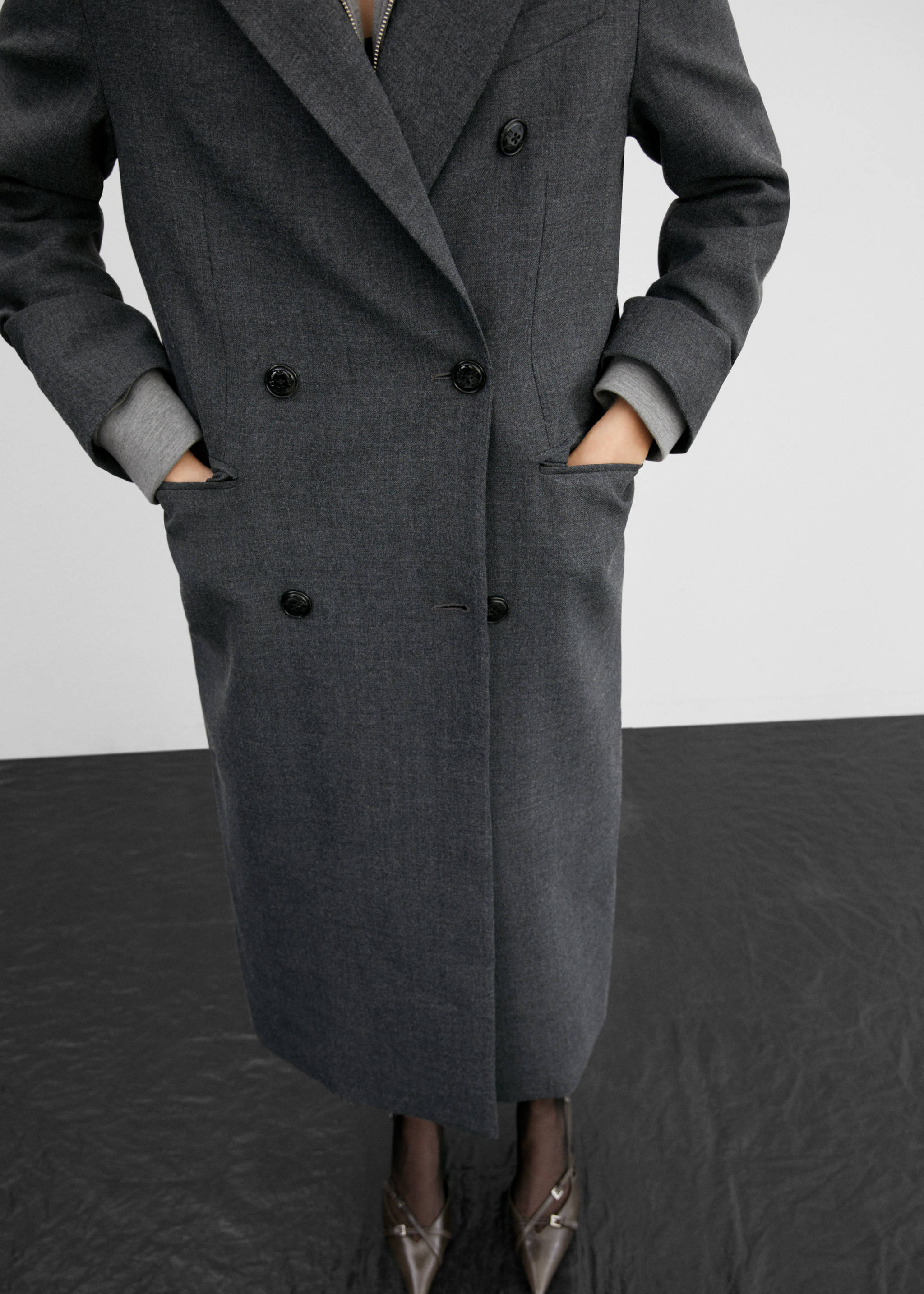 Double-breasted wool coat - Medium plane