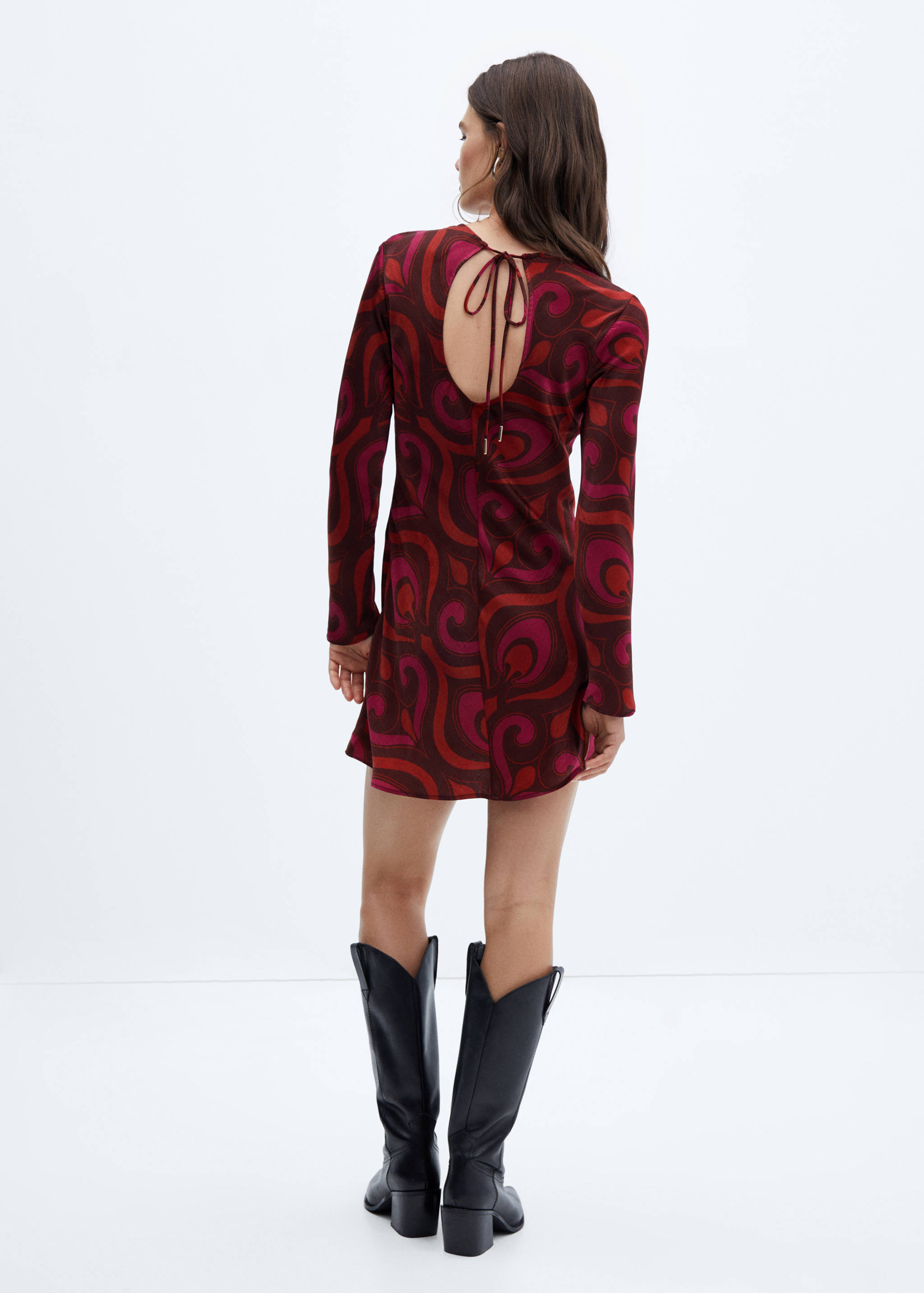 Vestido estampado corto - Reverso del artículo