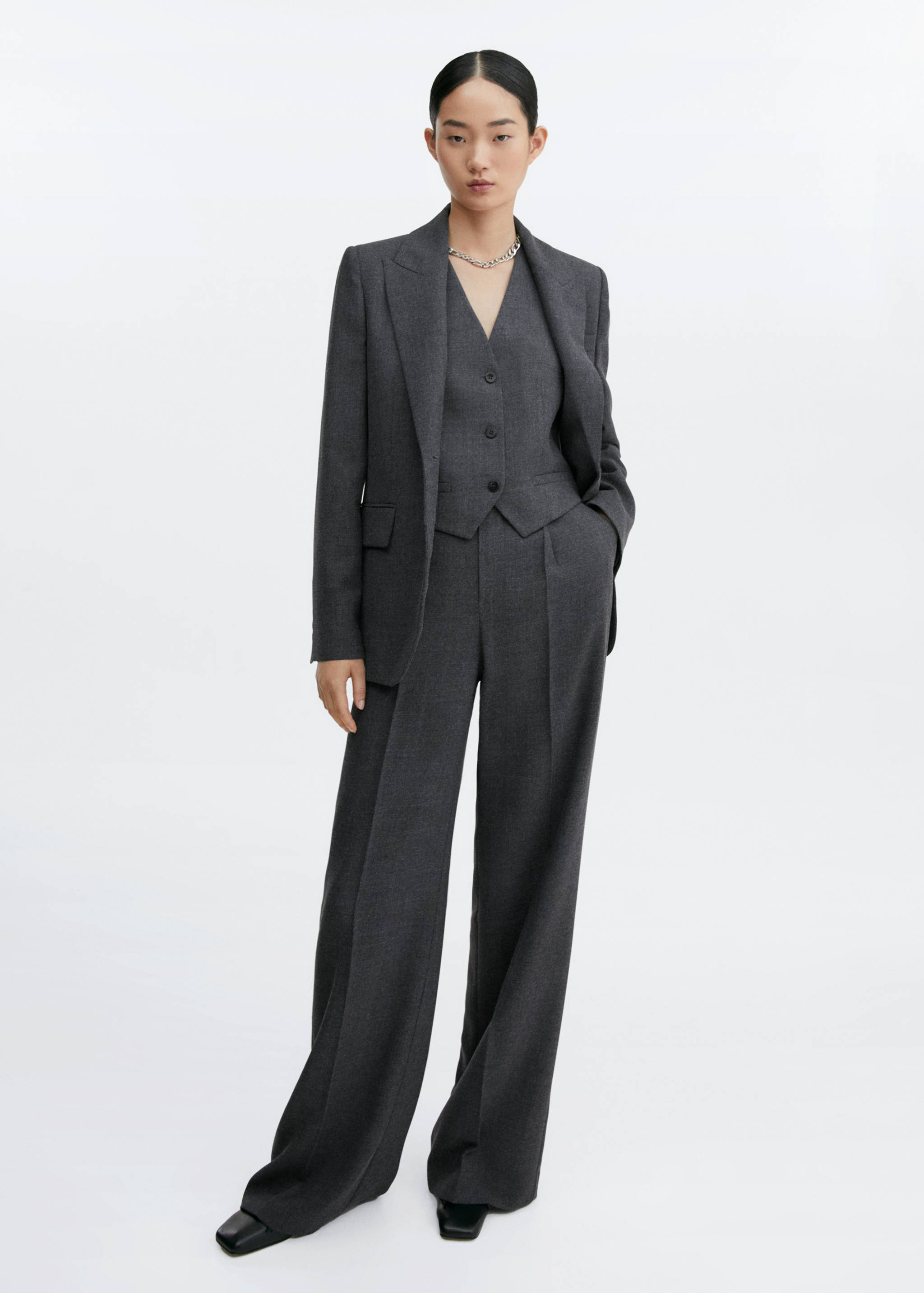 Wide leg suit trousers - General plane