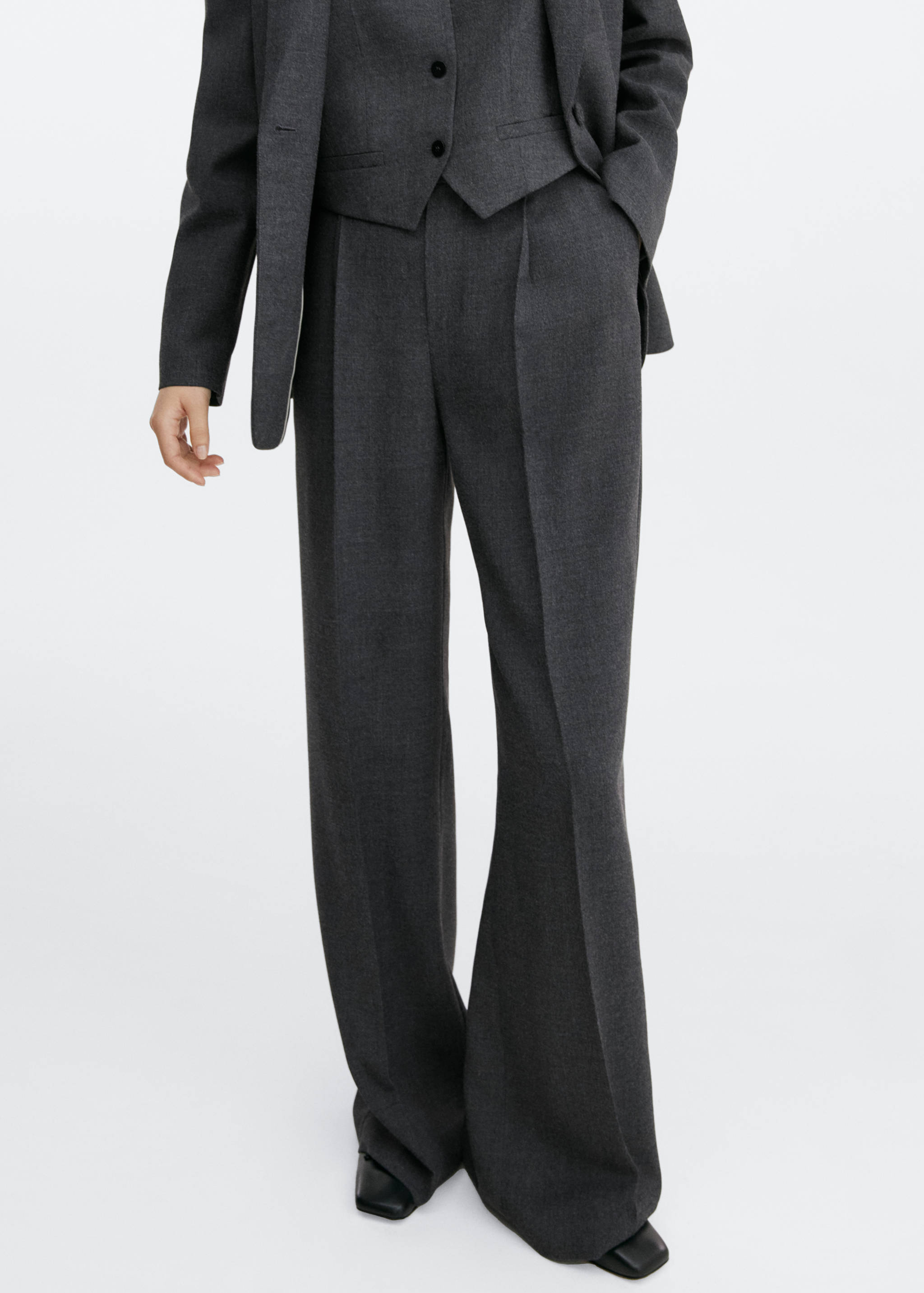 Wide leg suit trousers - Medium plane