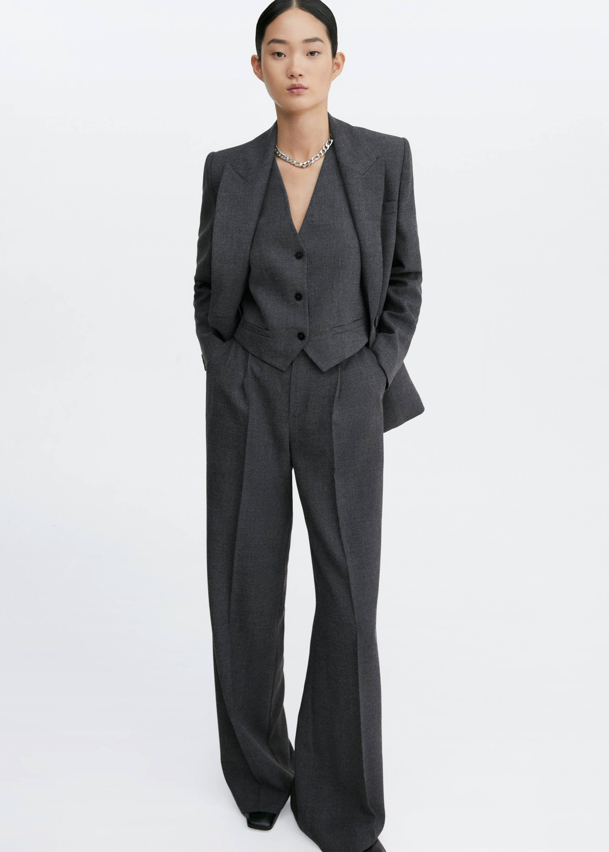 Wide leg suit trousers - Details of the article 1