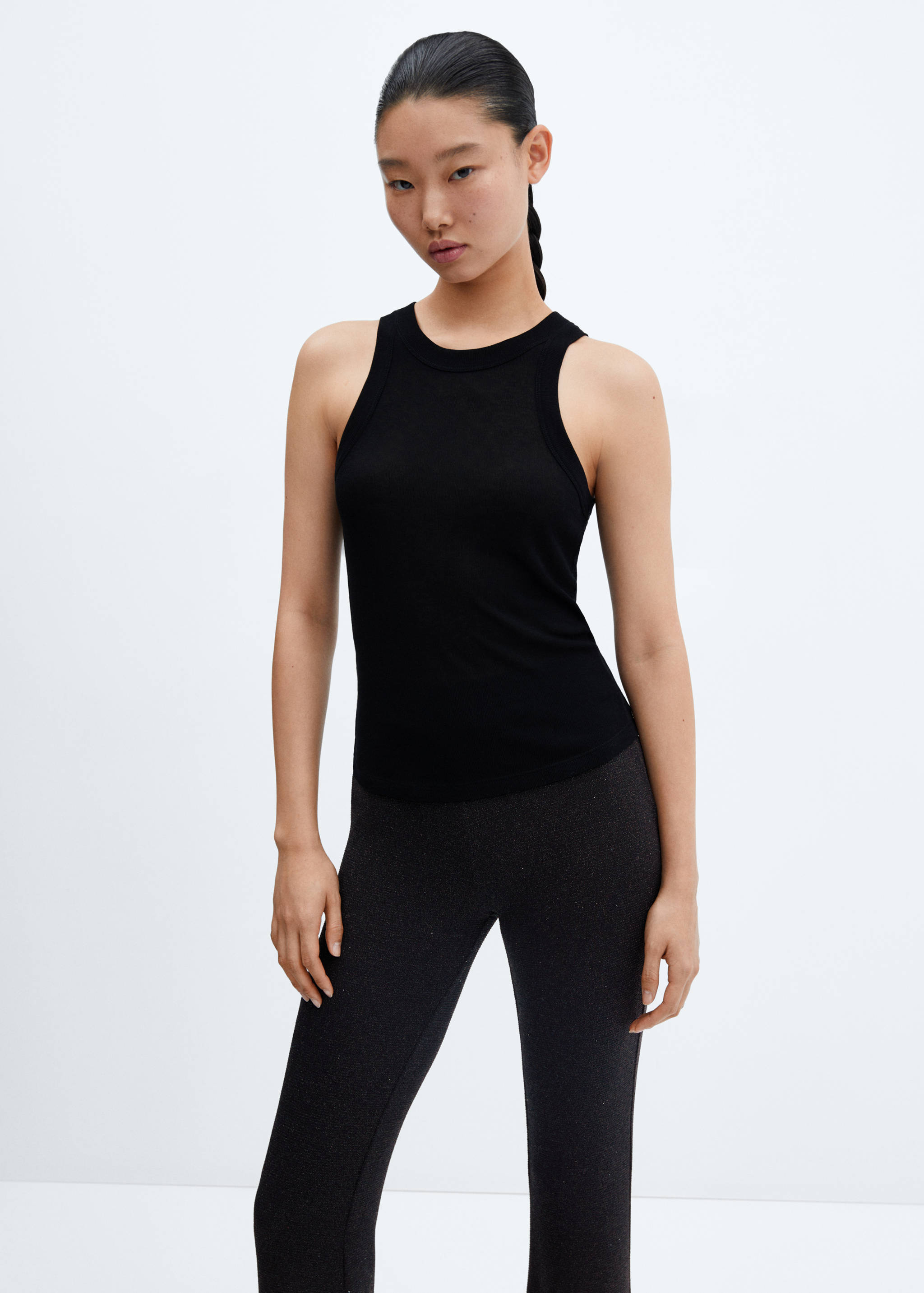 Блестящие брюки flare - Деталь изделия 1