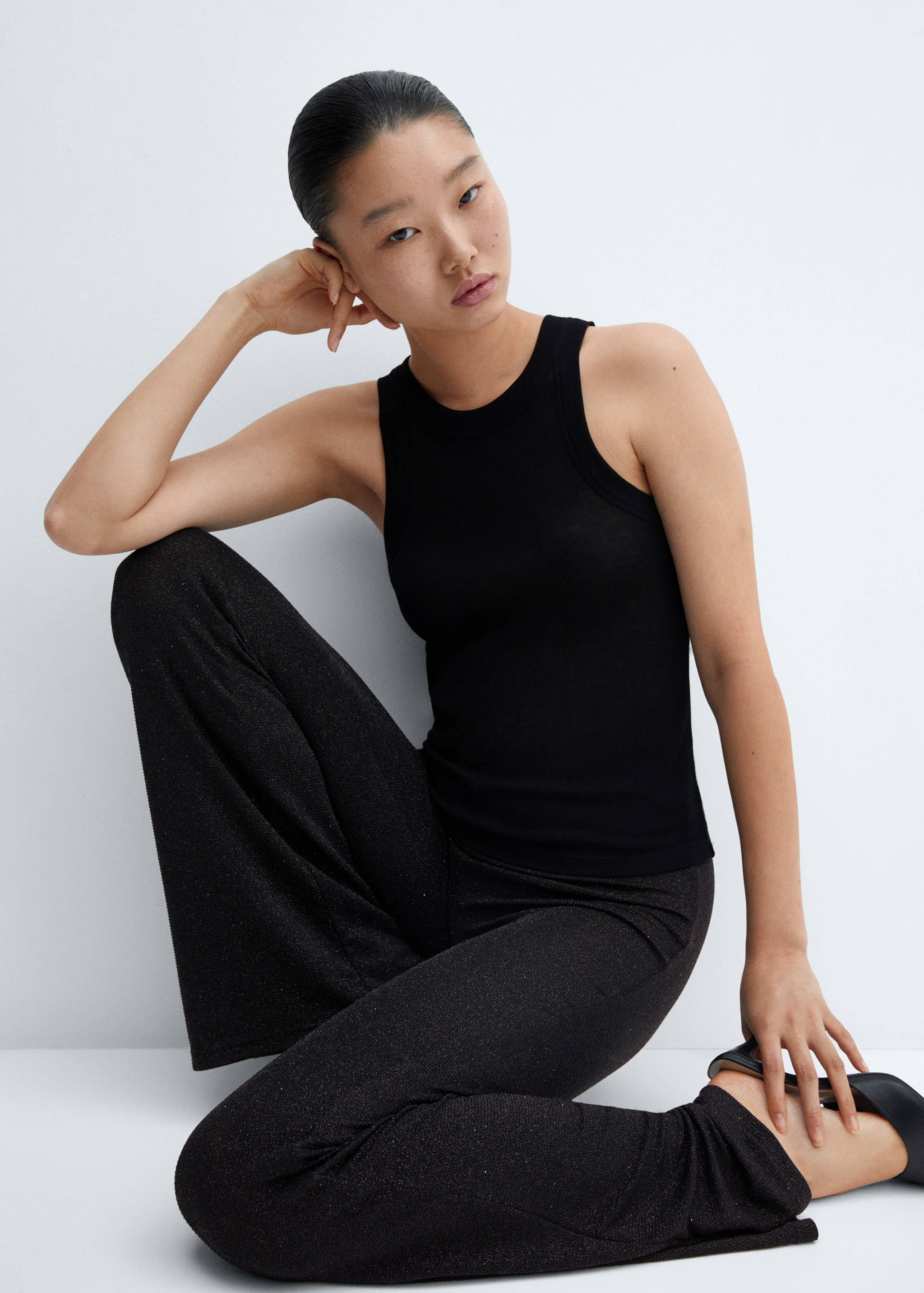 Блестящие брюки flare - Деталь изделия 2