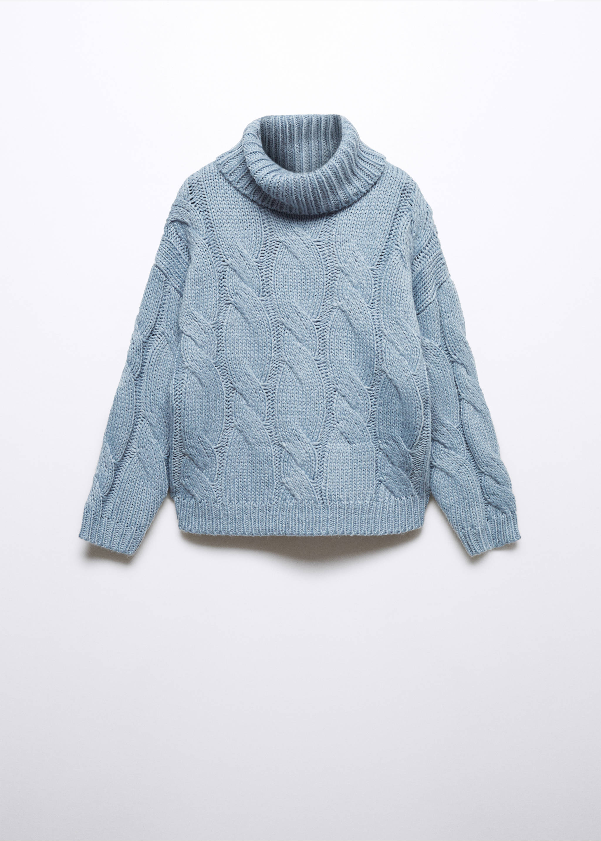 Pull-over maille col montant - Article sans modèle, Bleu. Ref: 57026716-00.