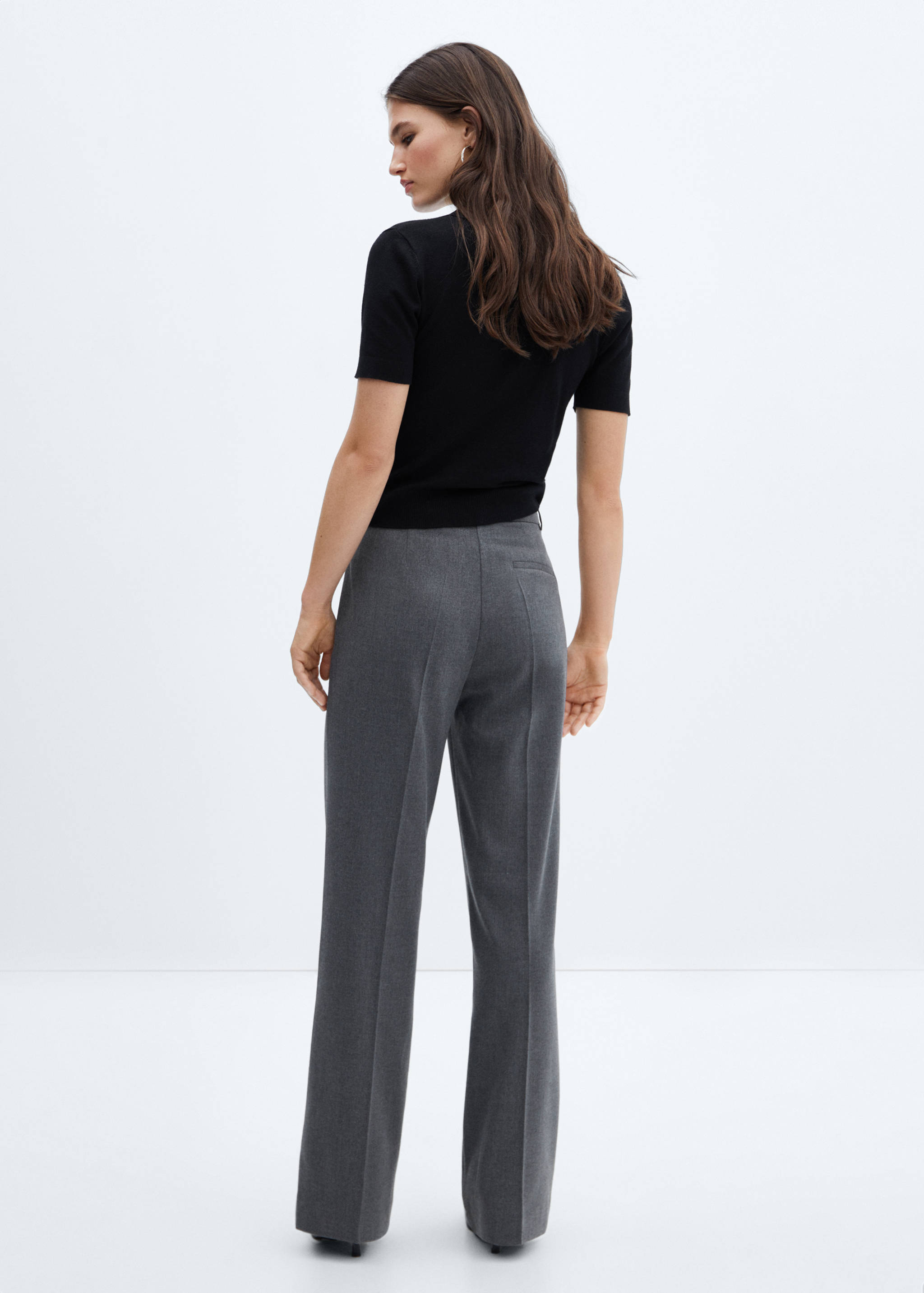 Straight trousers with side button - Reverse of the article