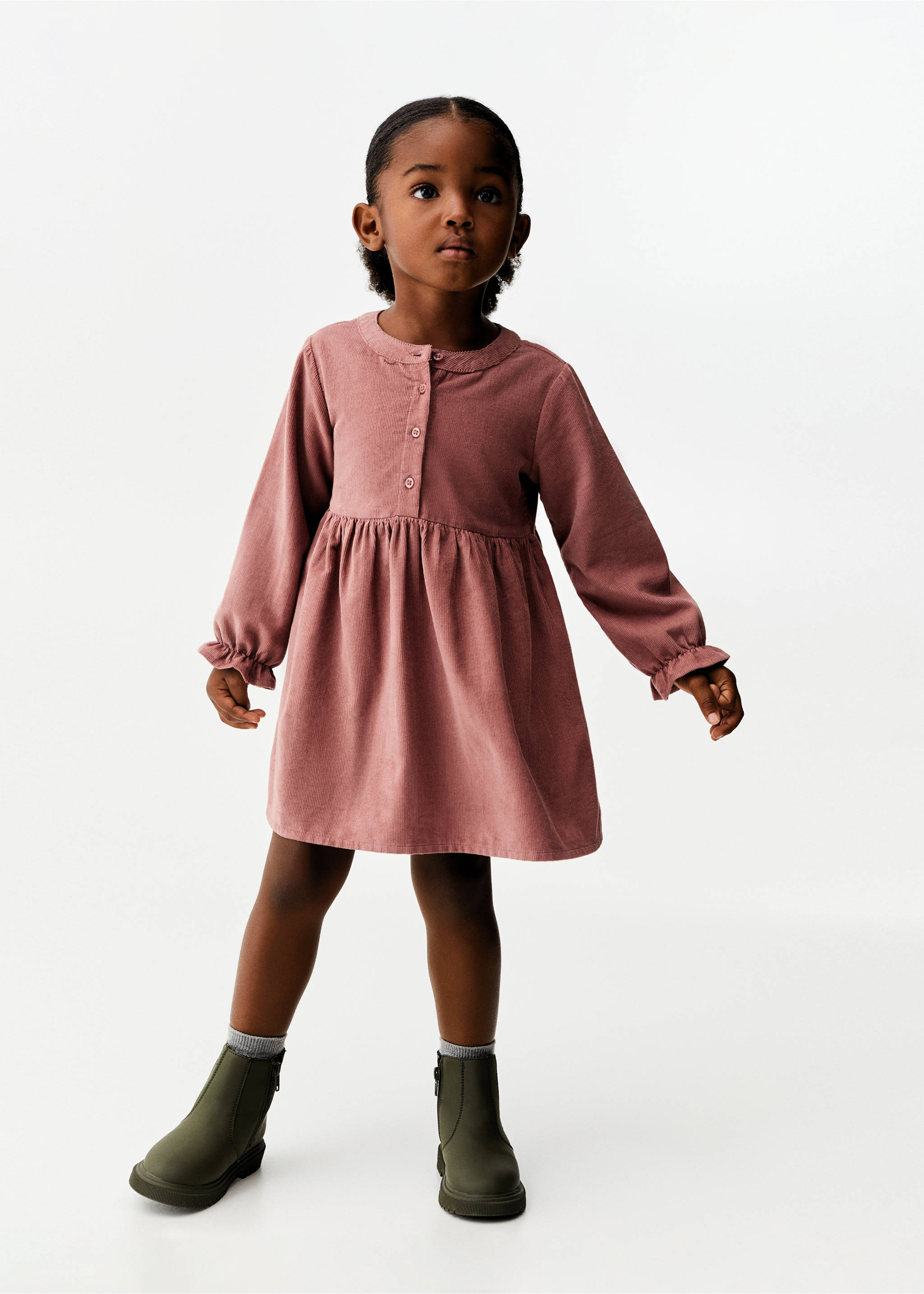 Corduroy dress - General plane, Pink. Ref: 57027122-00.