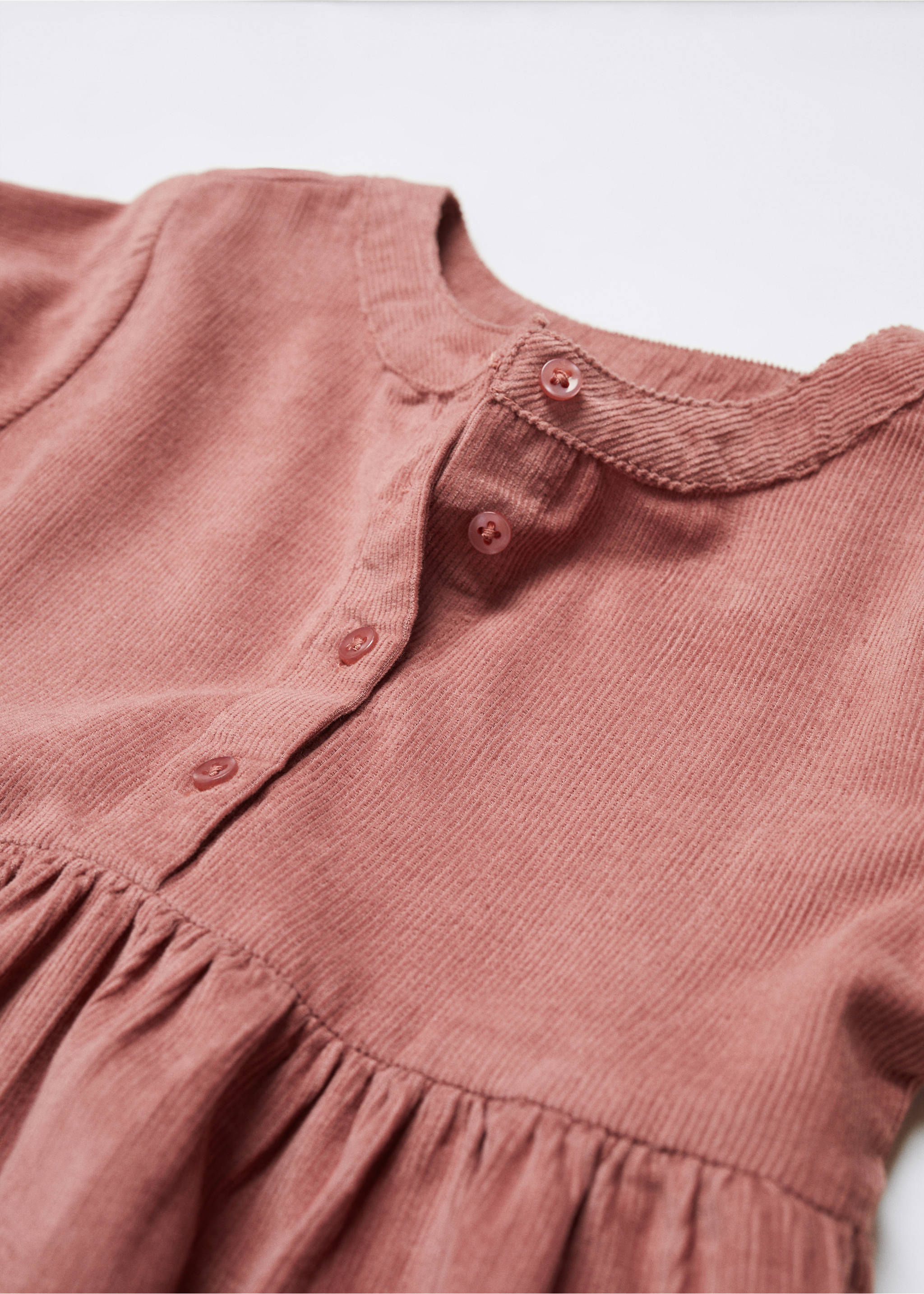 Corduroy dress - Details of the article 8, Pink. Ref: 57027122-00.