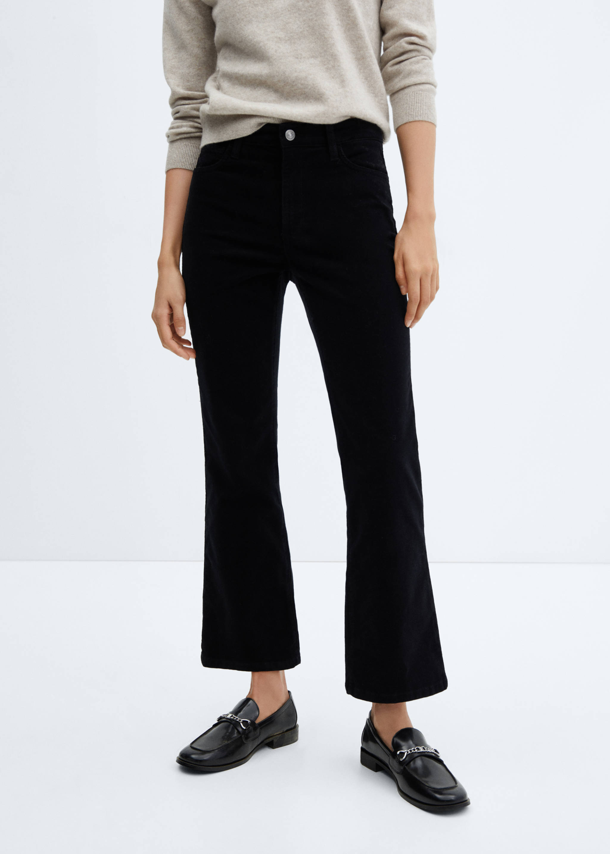 Flared cropped corduroy jeans - Medium plane