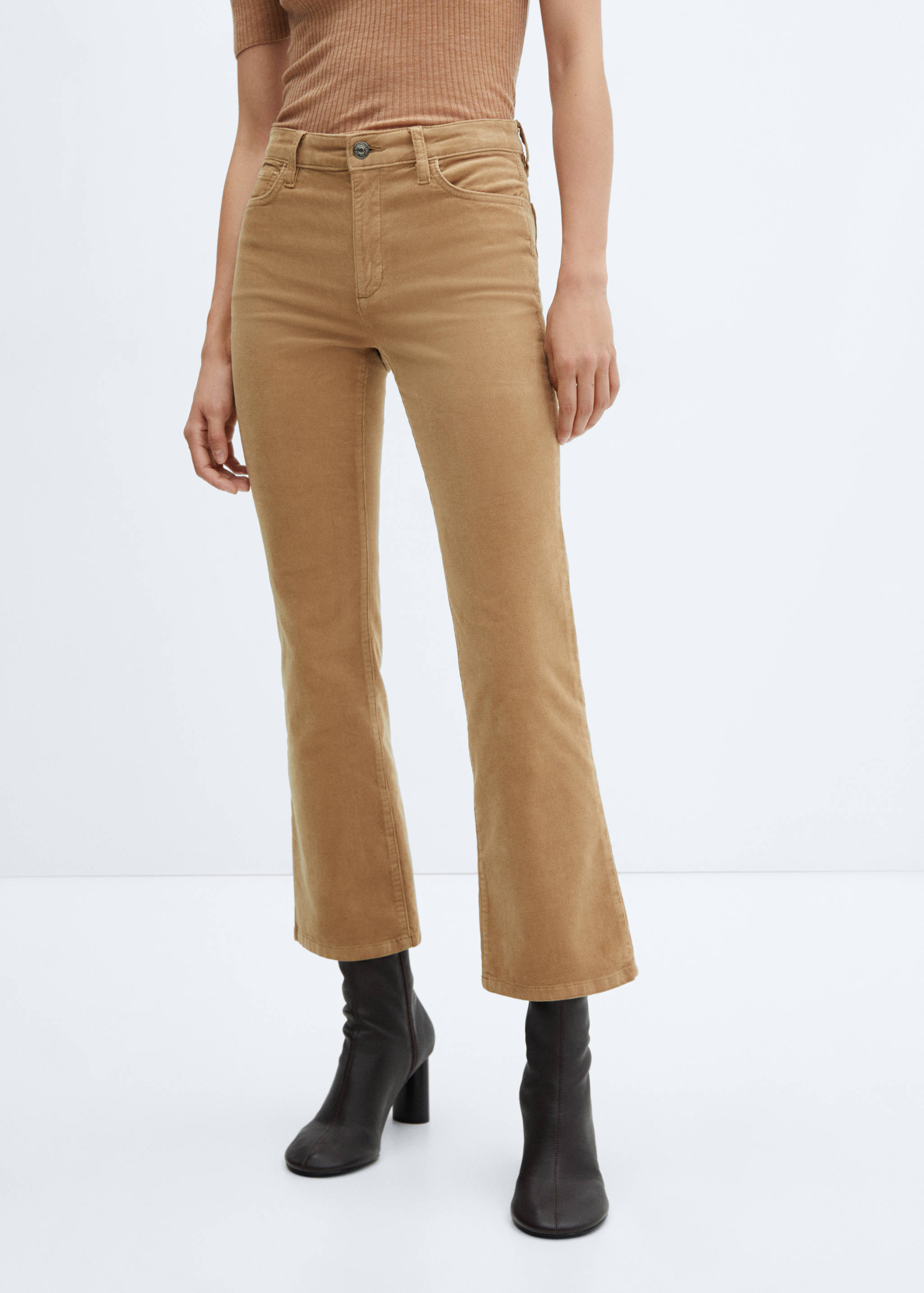 Flared cropped corduroy jeans - Medium plane
