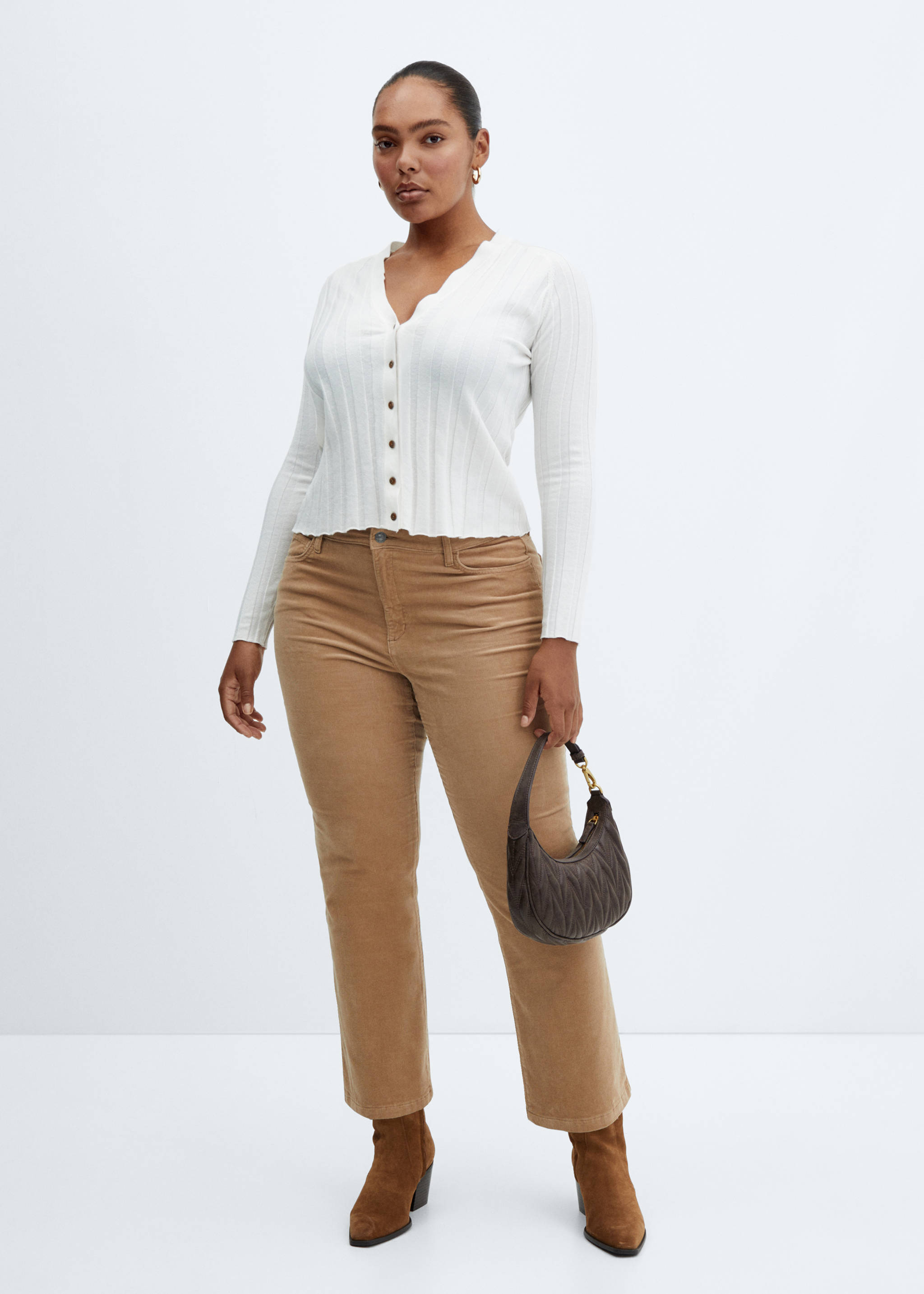 Flared cropped corduroy jeans - Details of the article 3