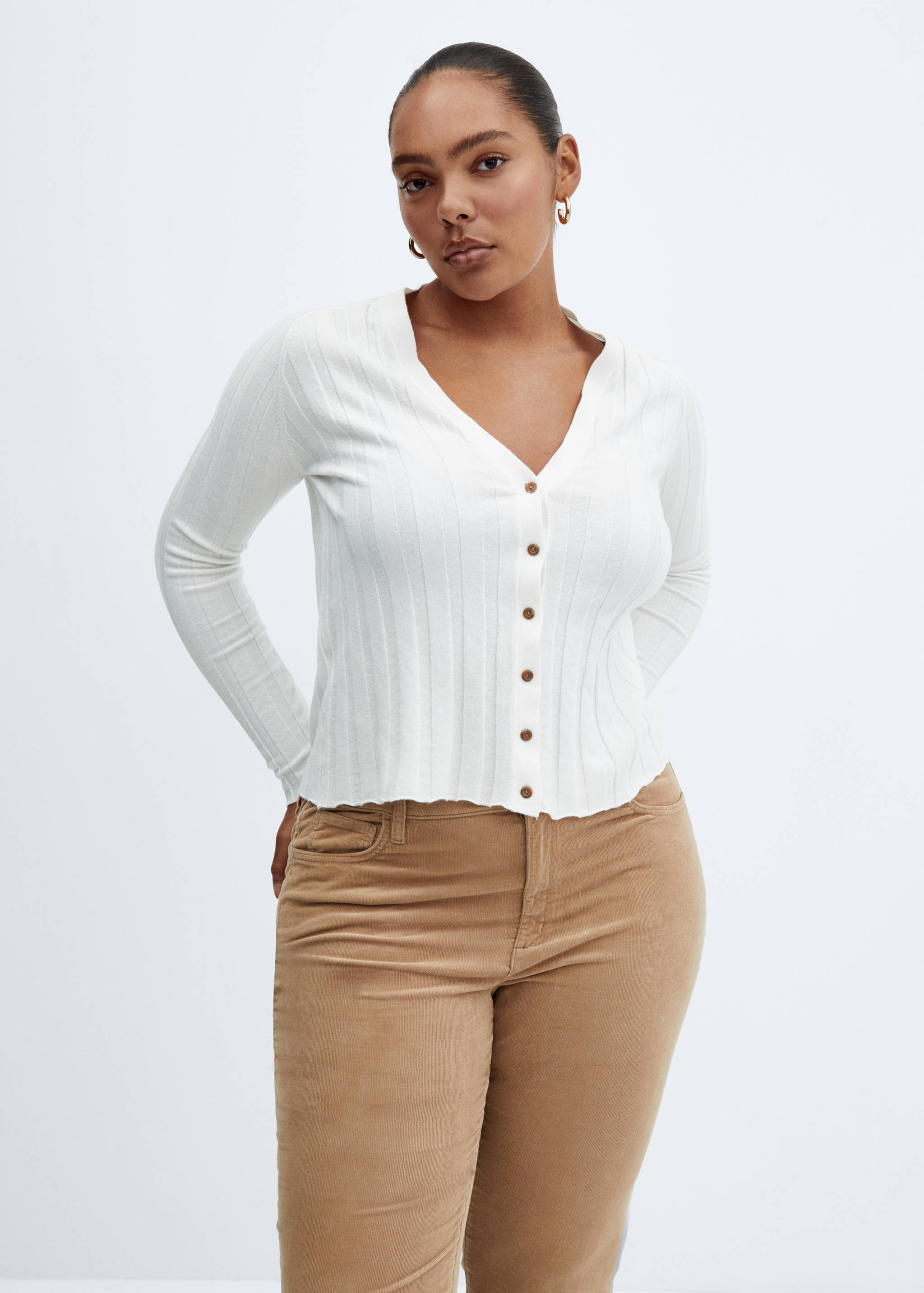 Flared cropped corduroy jeans - Details of the article 5