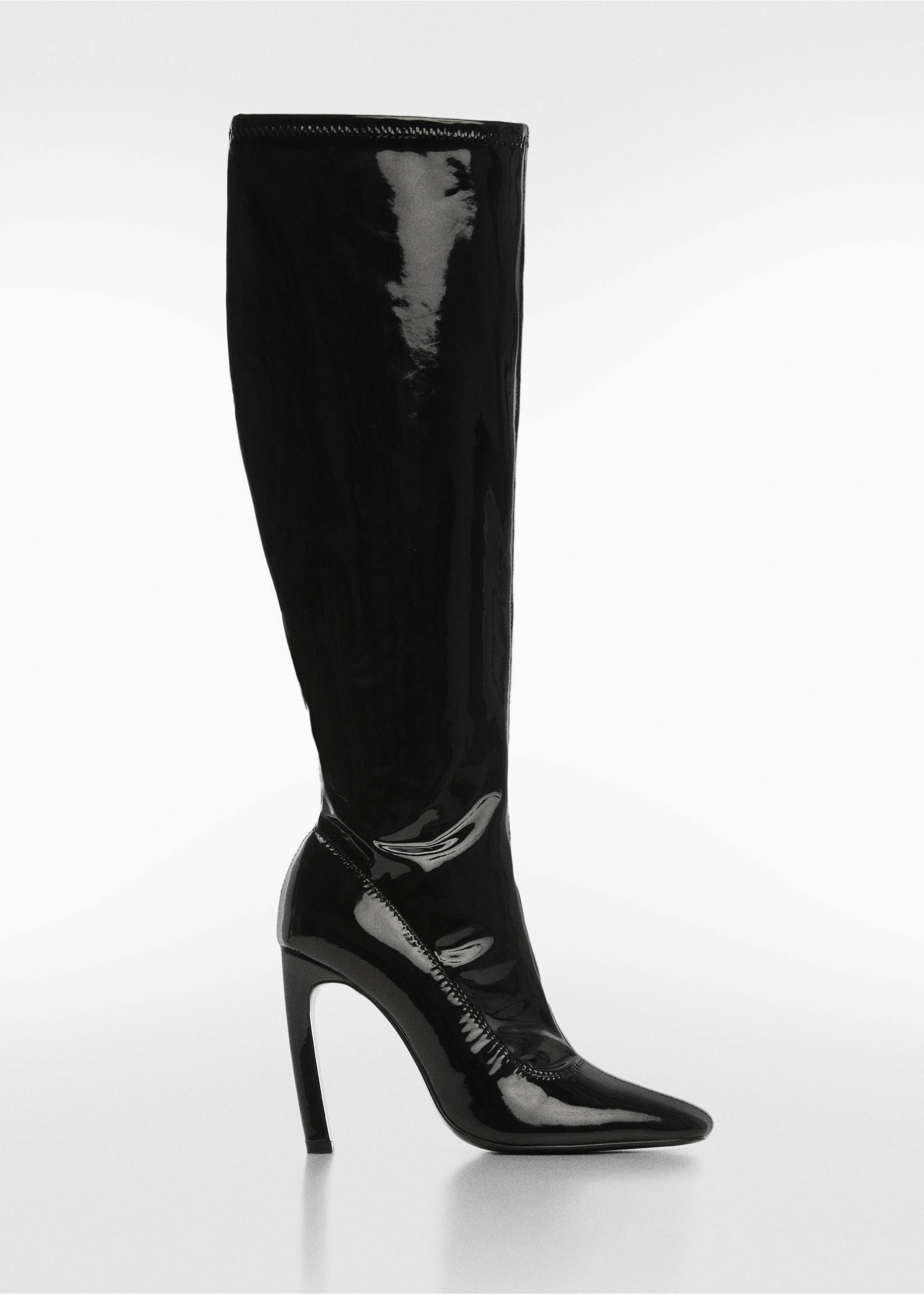 Patent leather-effect heeled boots - Article without model, Black. Ref: 57027713-00.