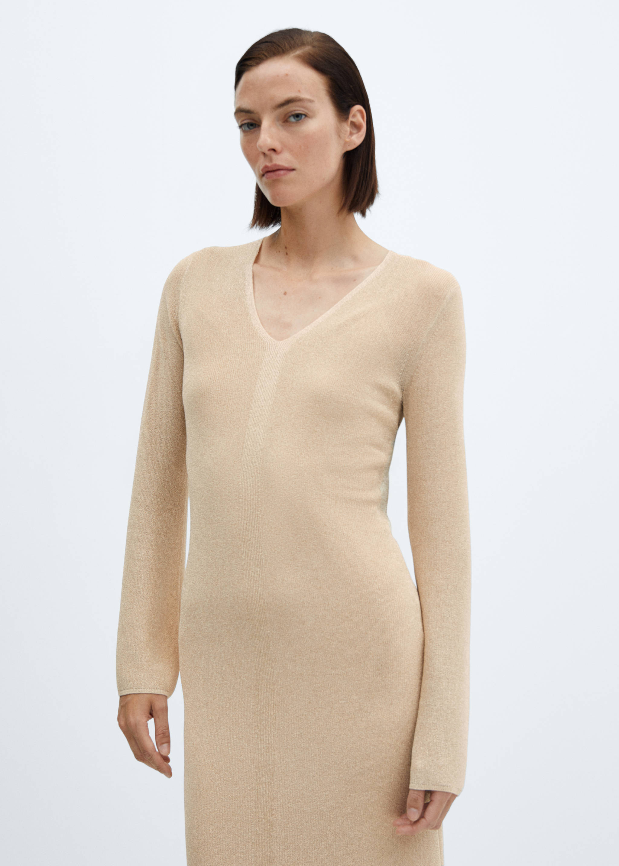 Lurex-knit midi-dress - Women | MANGO Gibraltar